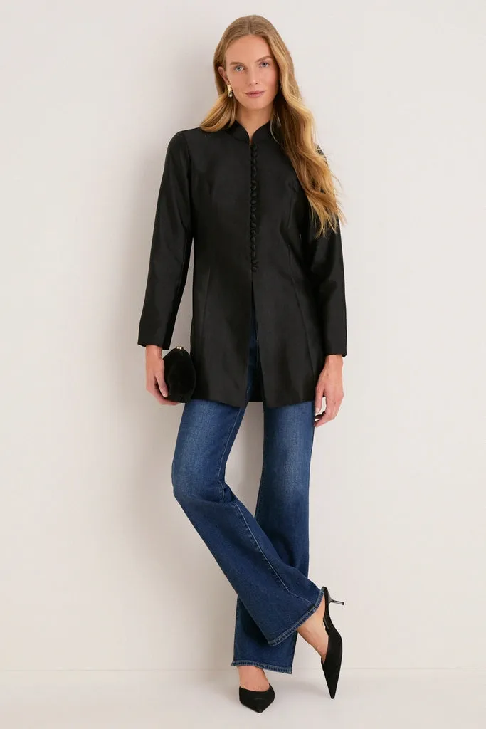 Black Dupioni Mandarin Collar Tamara Tunic sold by Tuckernuck product image thumbnail 2