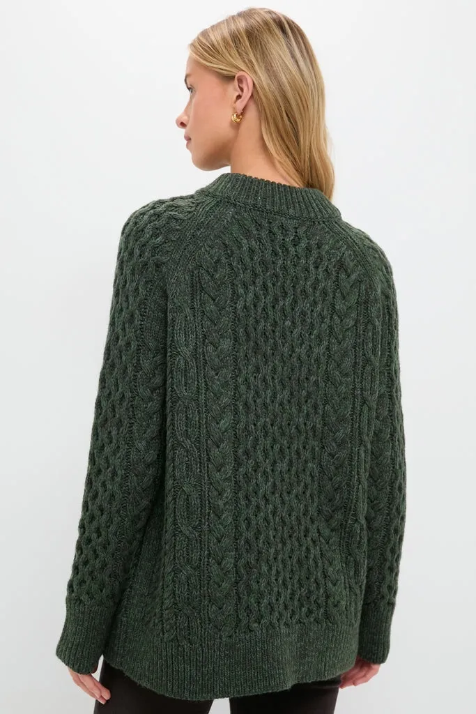 Hunter Green Galway Fisherman Sweater sold by Tuckernuck product image thumbnail 4