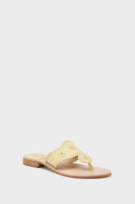 Pastel Yellow Jacks Flat Nappa Sandals sold by Tuckernuck