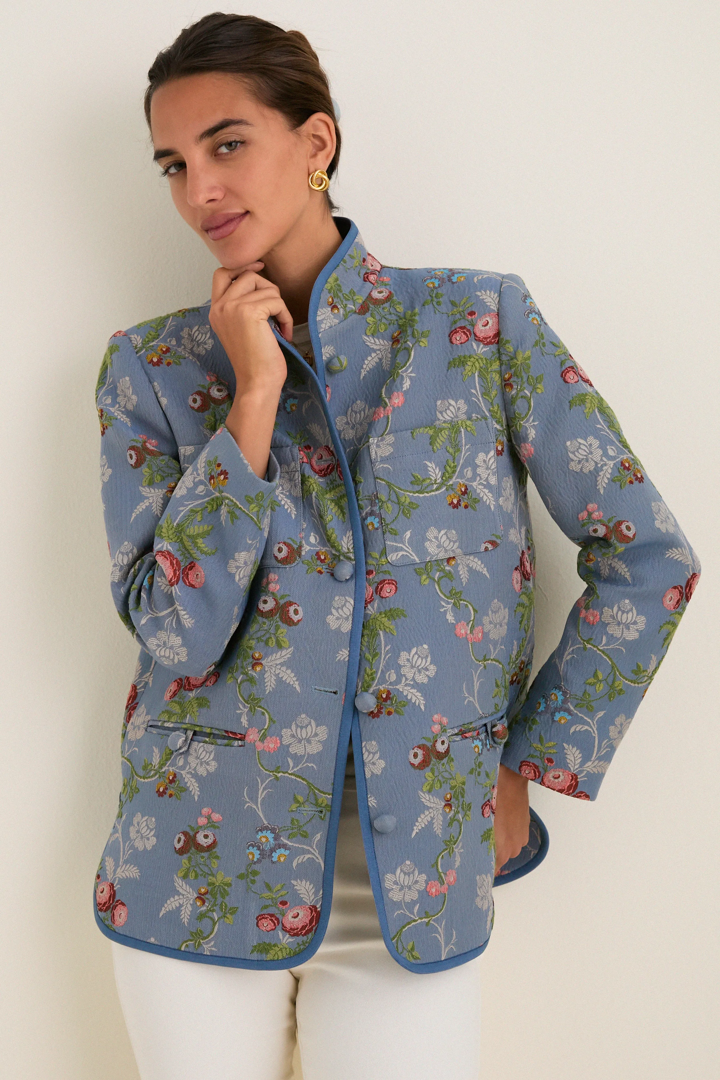 Trellis Bloom Jacquard Dalton Jacket sold by Tuckernuck