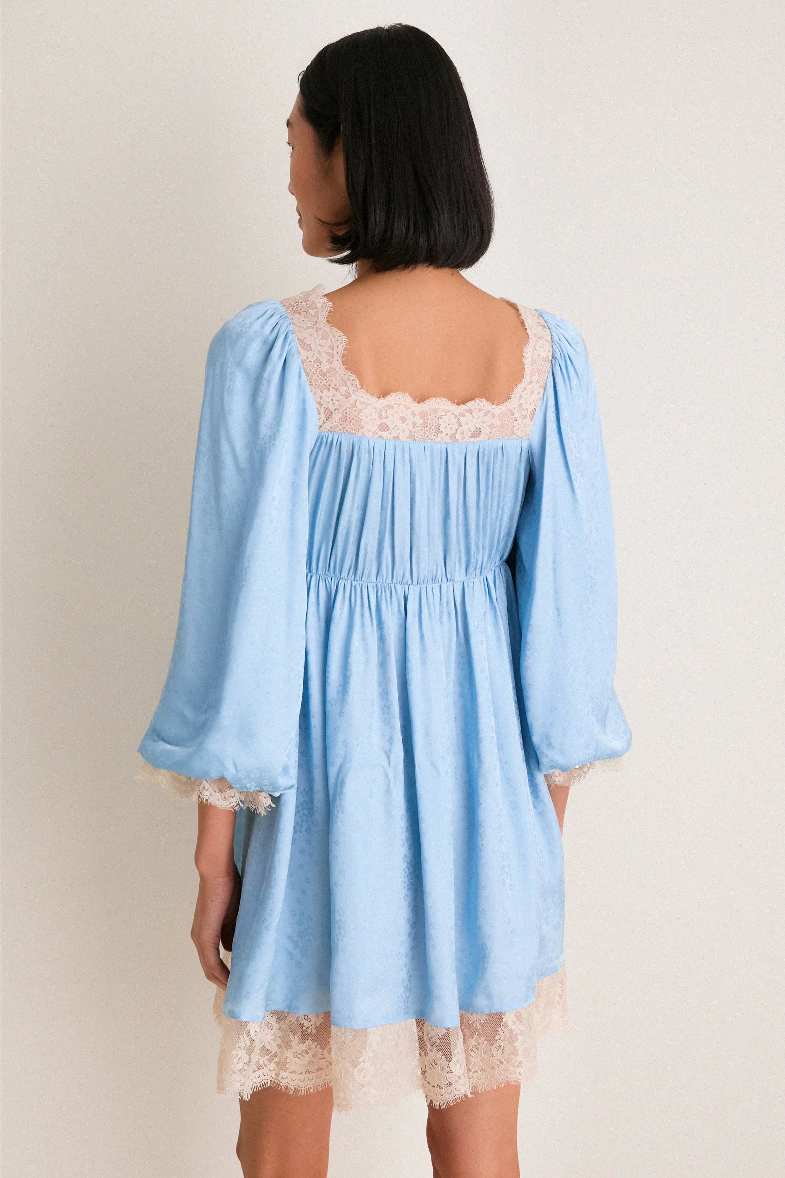 Blue Ethel Solid Mini Long Sleeve Dress sold by Tuckernuck product image thumbnail 4