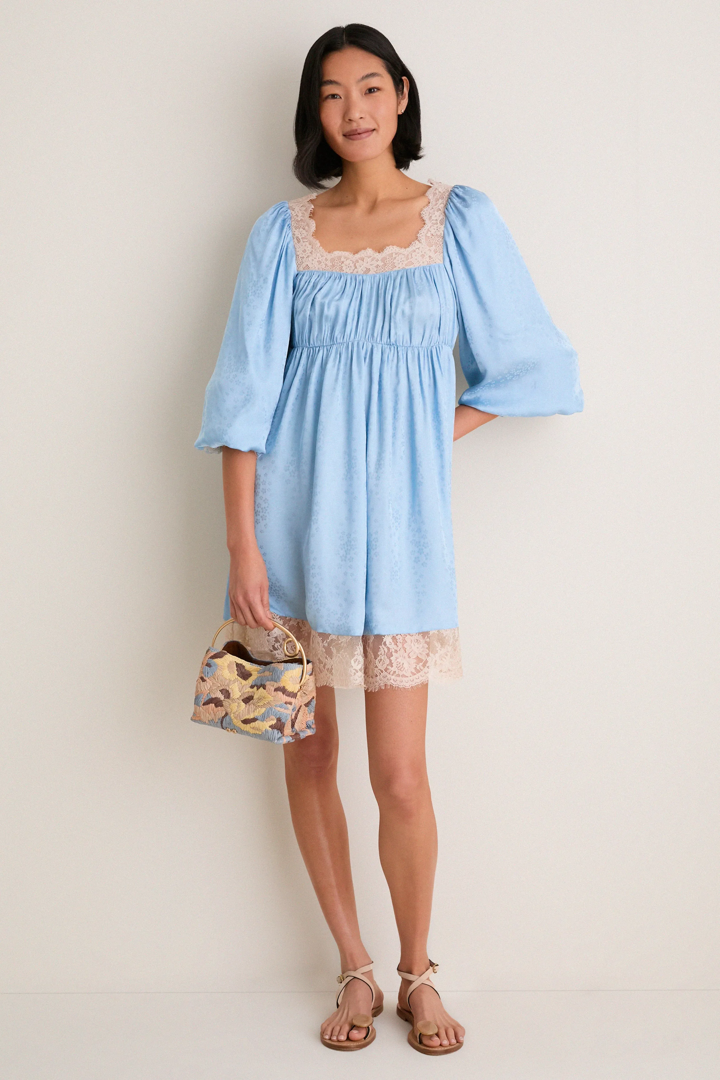 Blue Ethel Solid Mini Long Sleeve Dress sold by Tuckernuck product image thumbnail 2