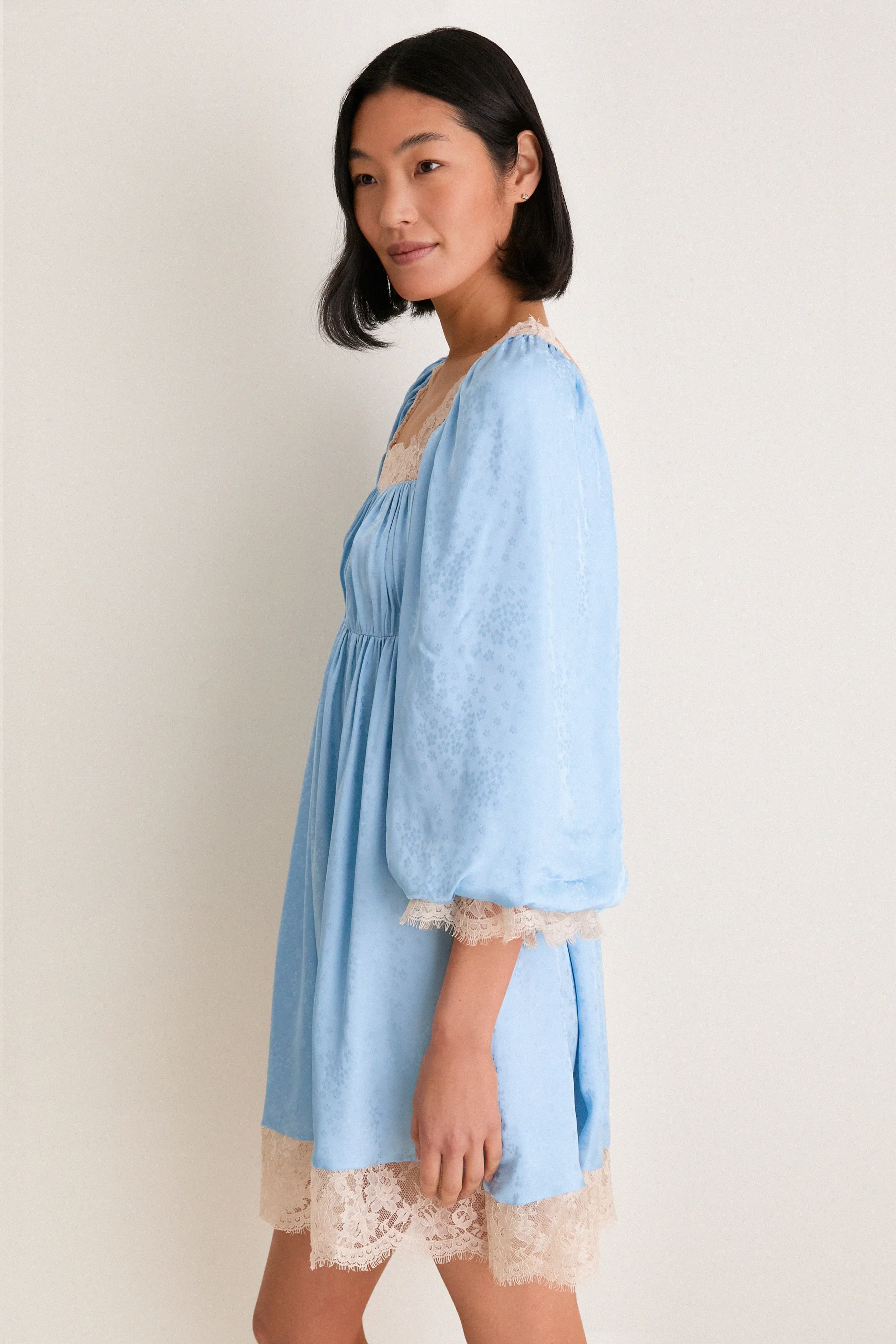 Blue Ethel Solid Mini Long Sleeve Dress sold by Tuckernuck product image thumbnail 3