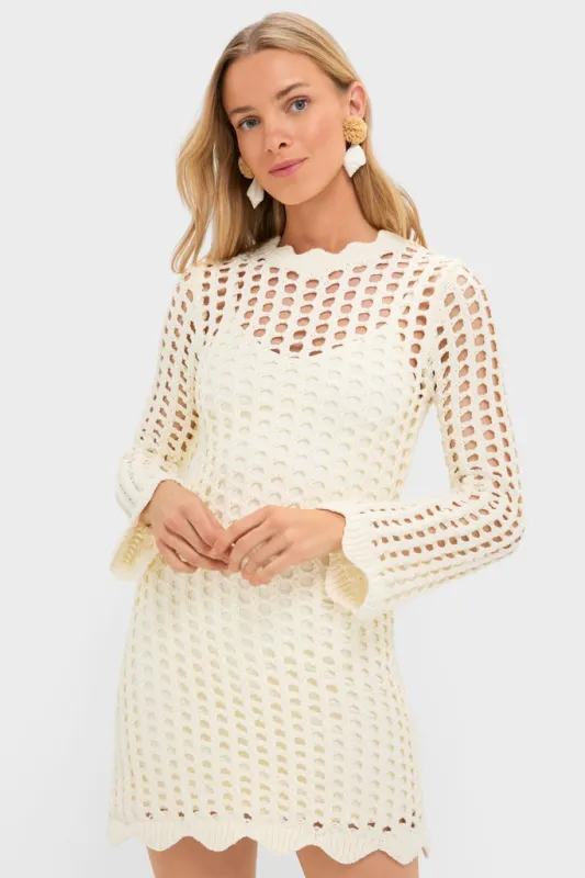 Ivory Knit Tamara Mini Dress made by Hyacinth House