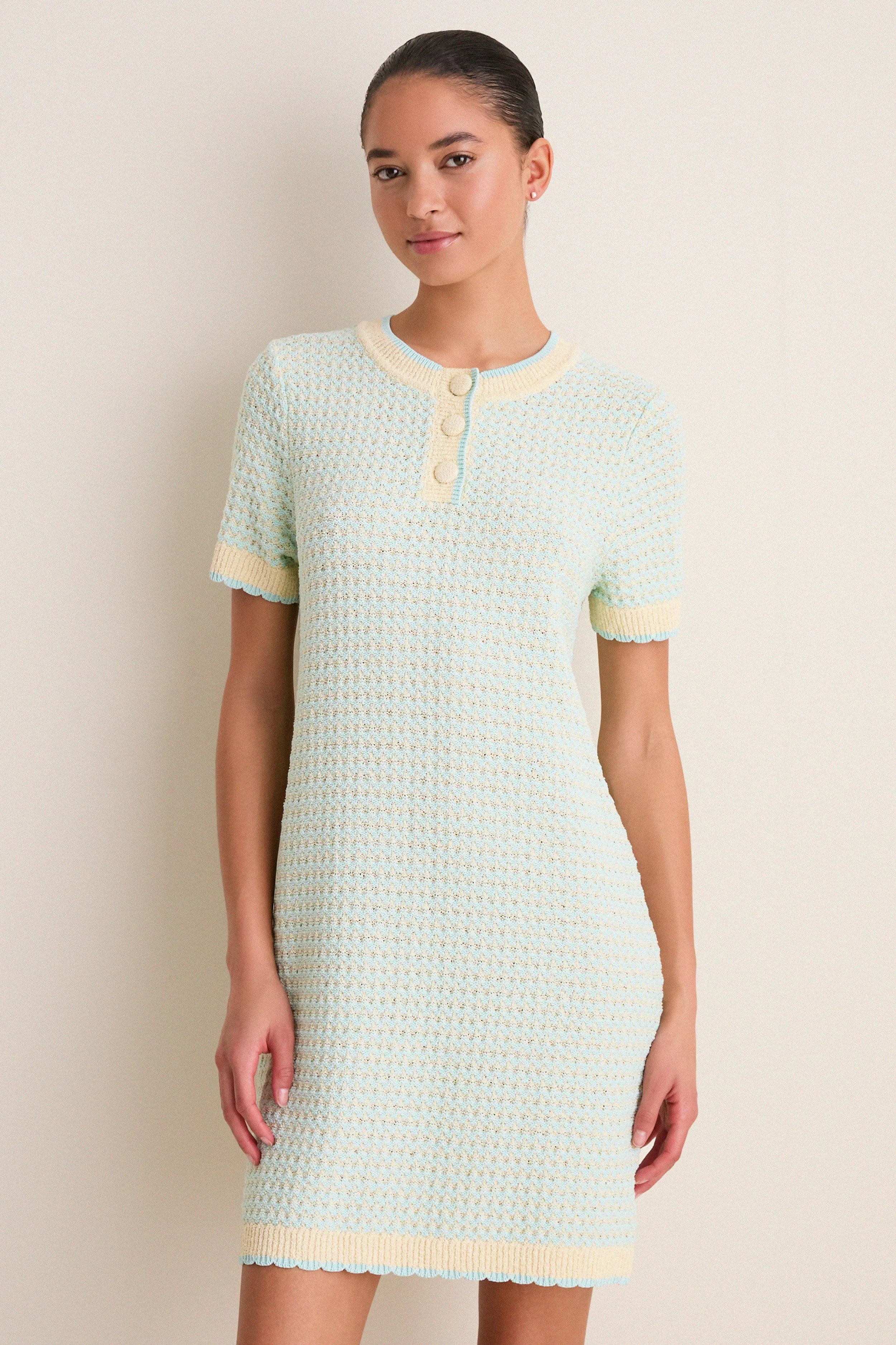 Mint Knit Short Sleeve Francine Shift Dress sold by Tuckernuck