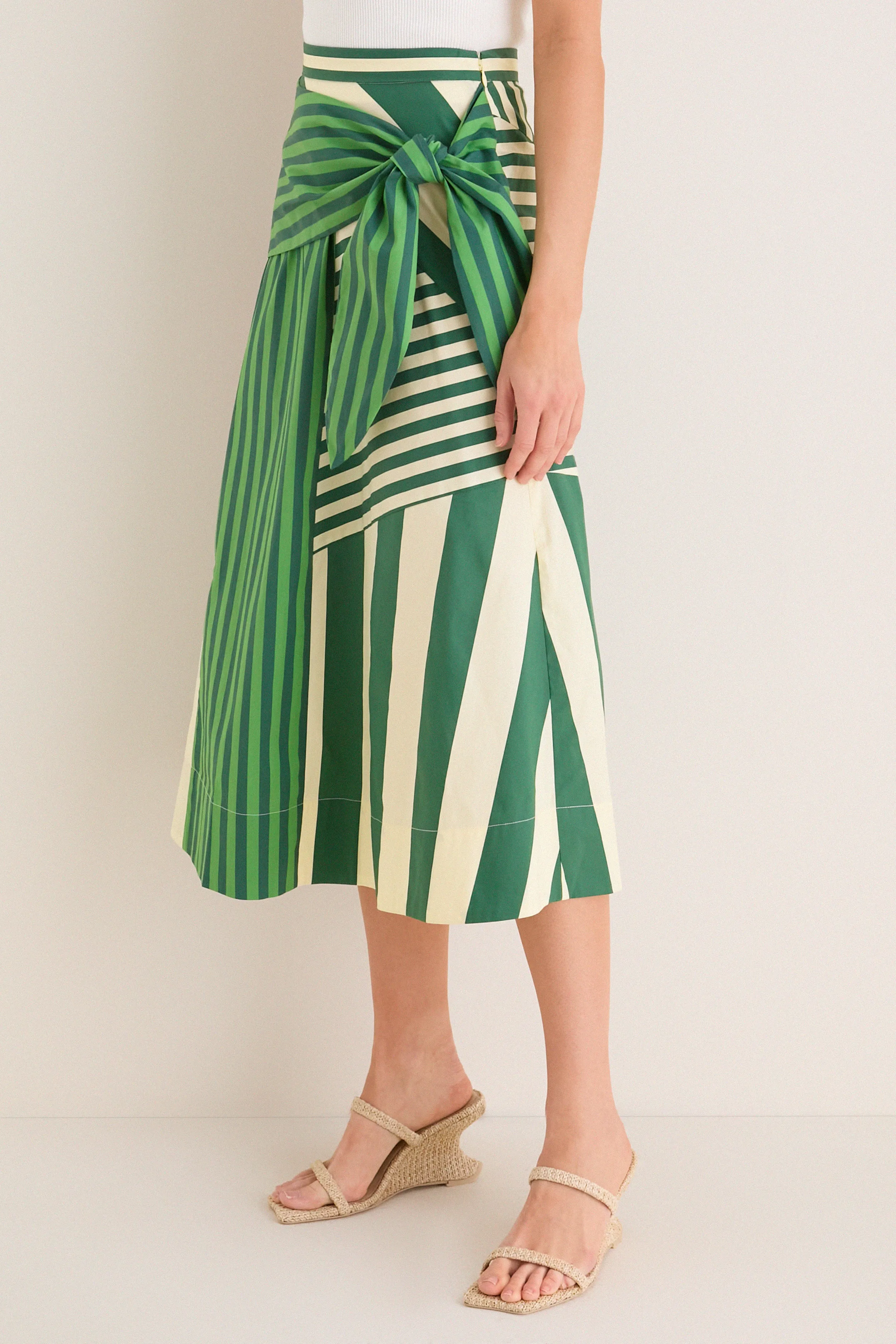 Green Stripe Combo Vita Wrap Skirt sold by Tuckernuck product image thumbnail 3
