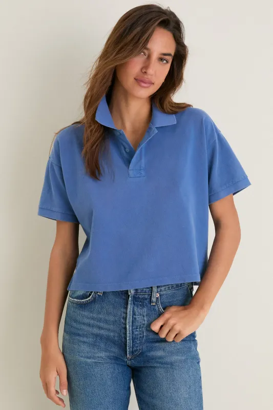 Washed Blue Pique Holmes Boyfriend Polo sold by Tuckernuck