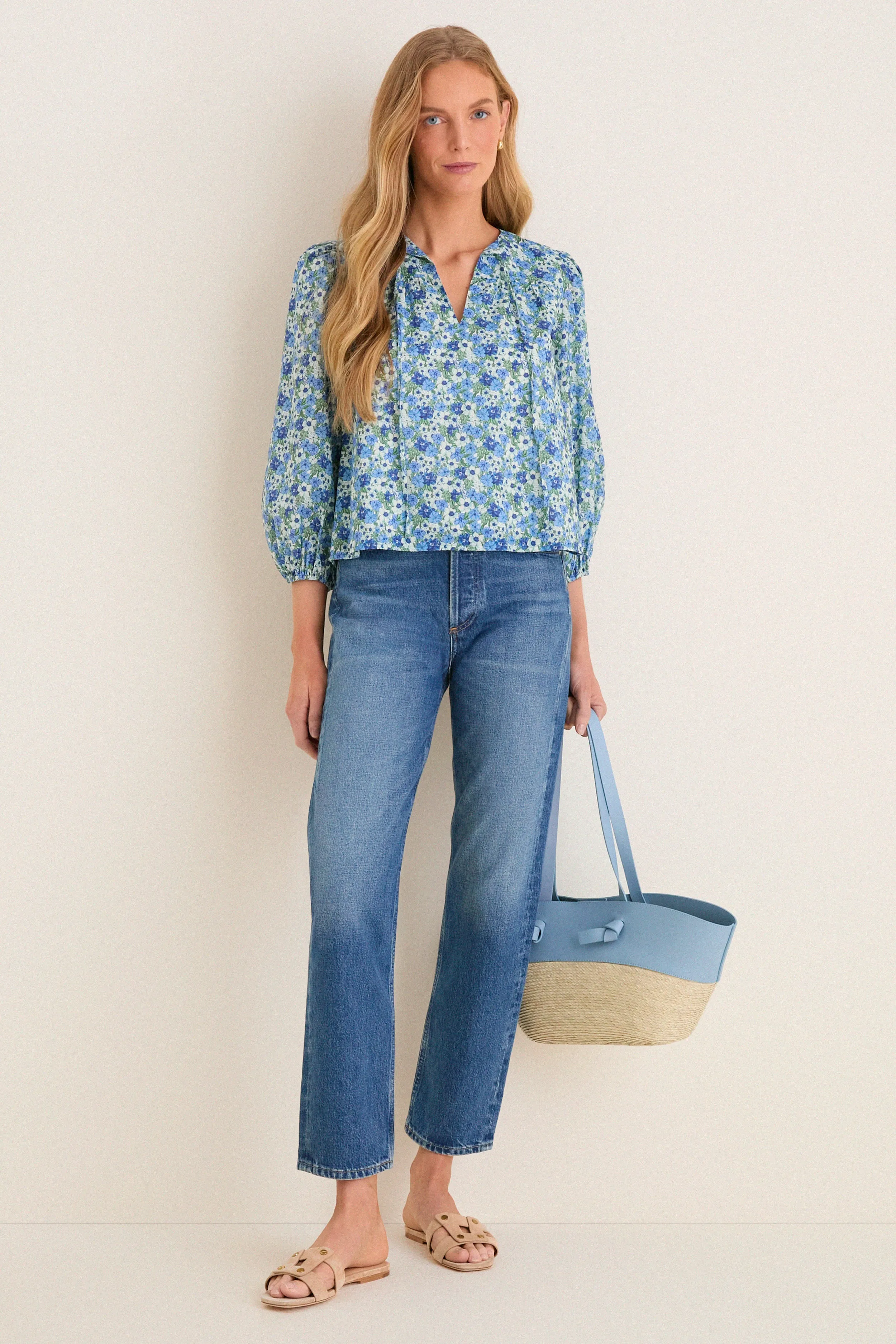 Forget-Me-Not Floral Petunia Blouse sold by Tuckernuck product image thumbnail 3