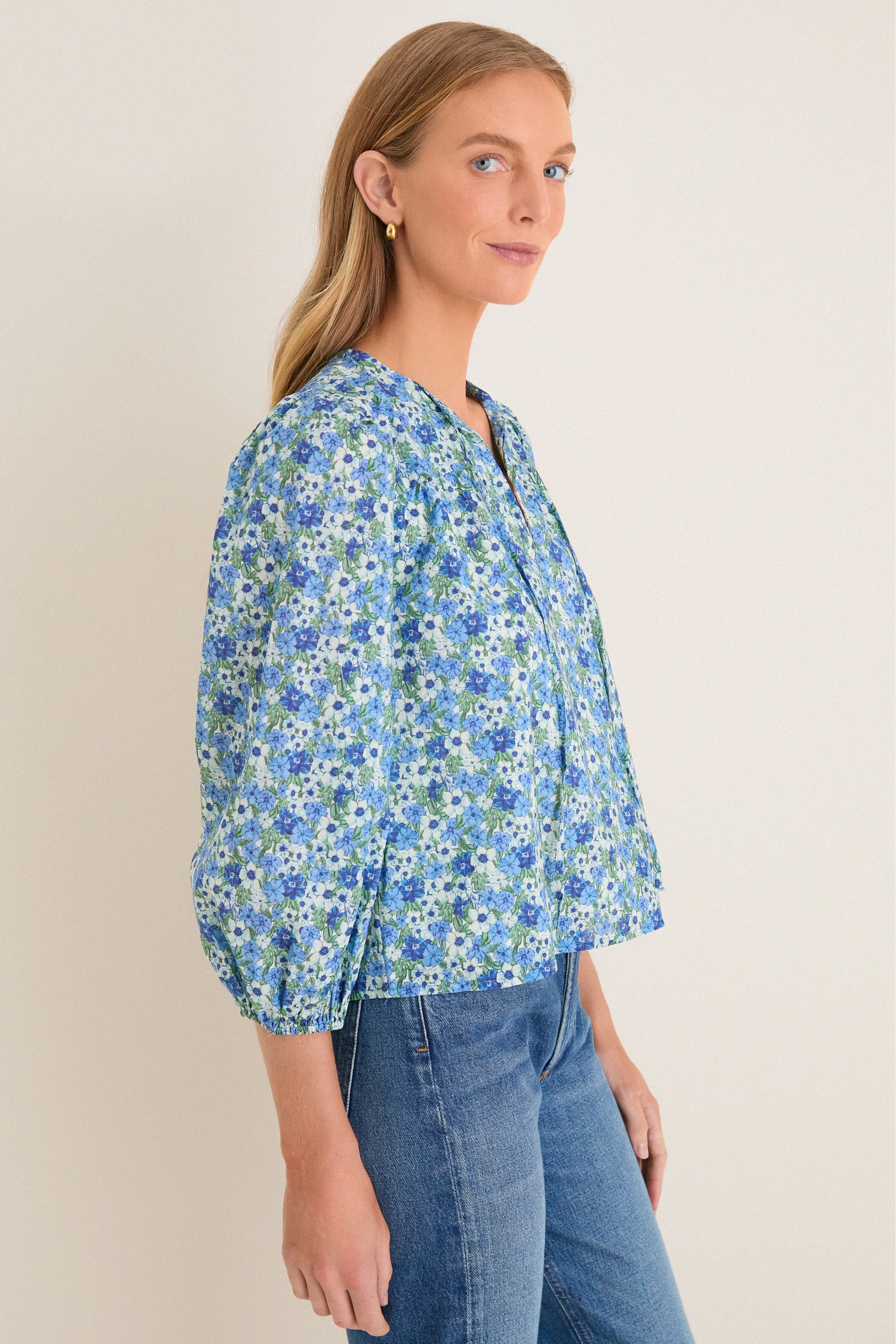 Forget-Me-Not Floral Petunia Blouse sold by Tuckernuck product image thumbnail 4