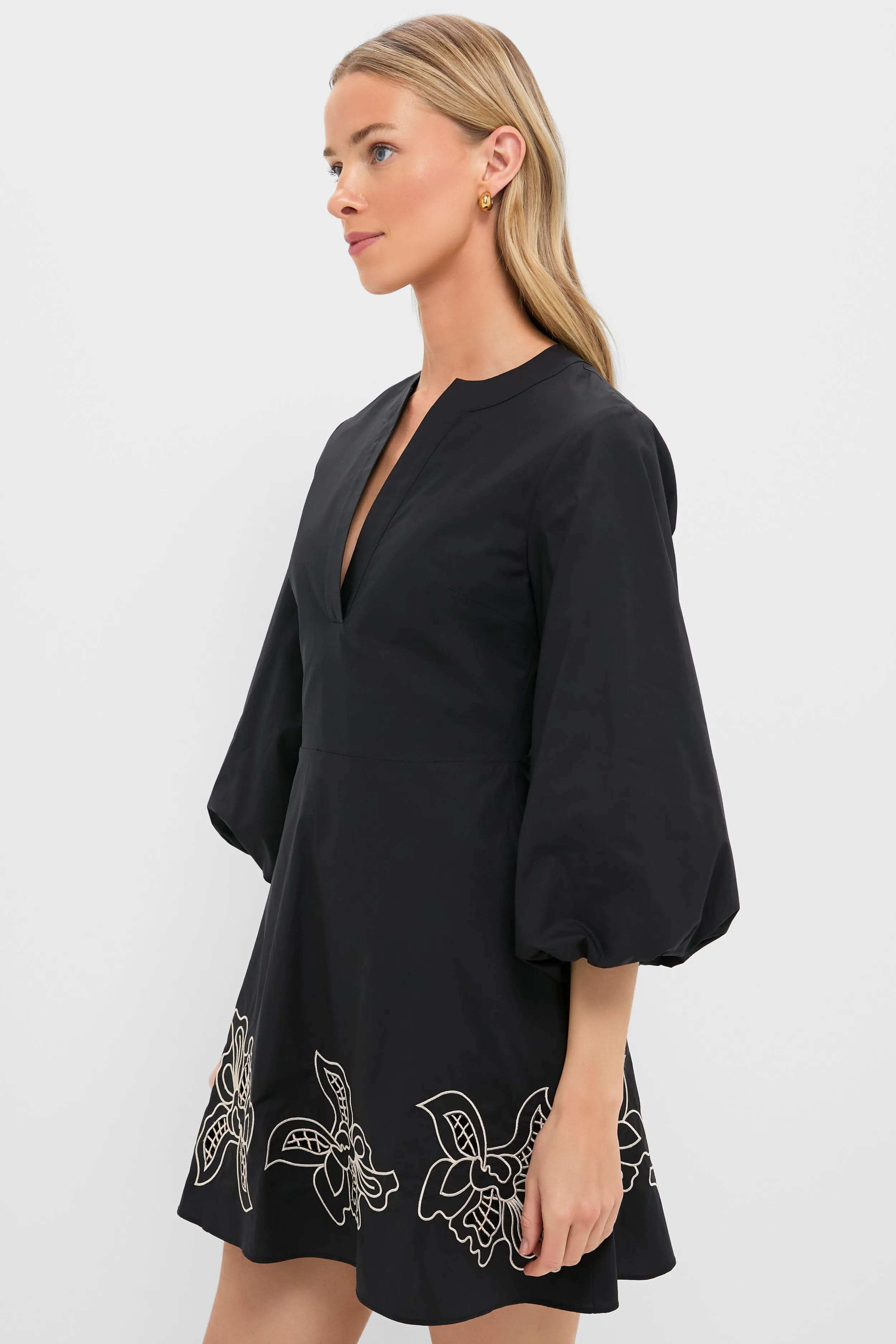 Black & Tan Embroidery Ellison Mini Dress sold by Tuckernuck product image thumbnail 3