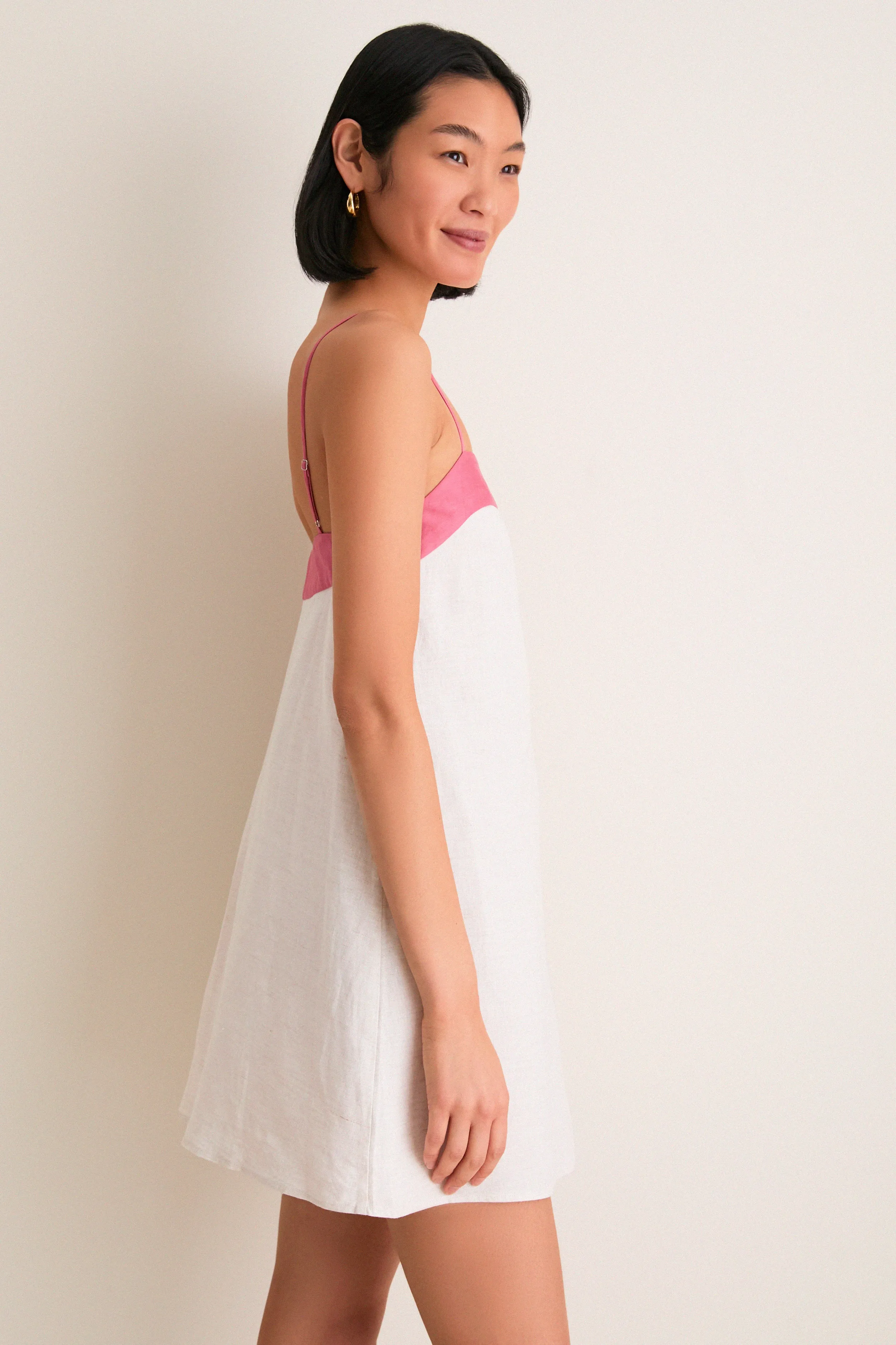 Blush and Canyon Linen Laura Mini Dress sold by Tuckernuck product image thumbnail 3