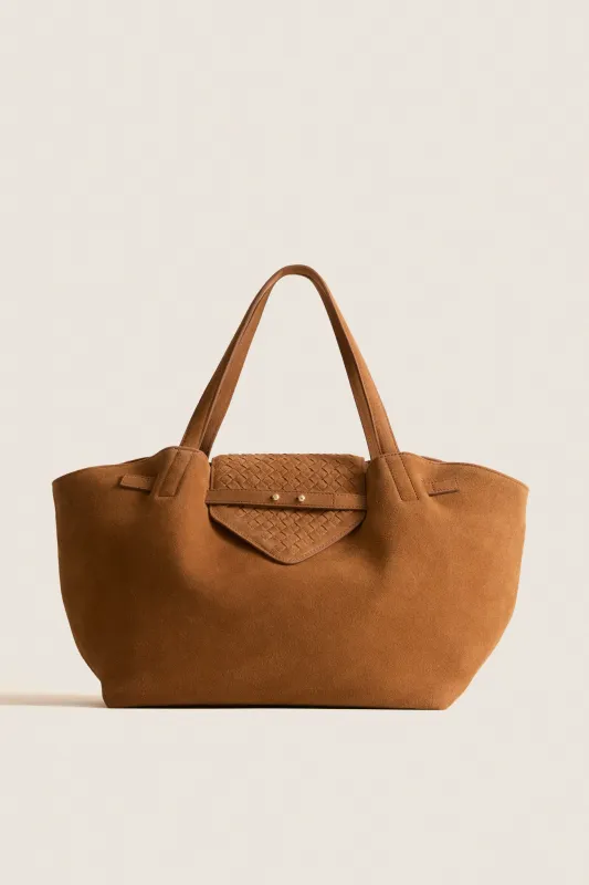 Camel Suede Blaine Tote sold by Tuckernuck