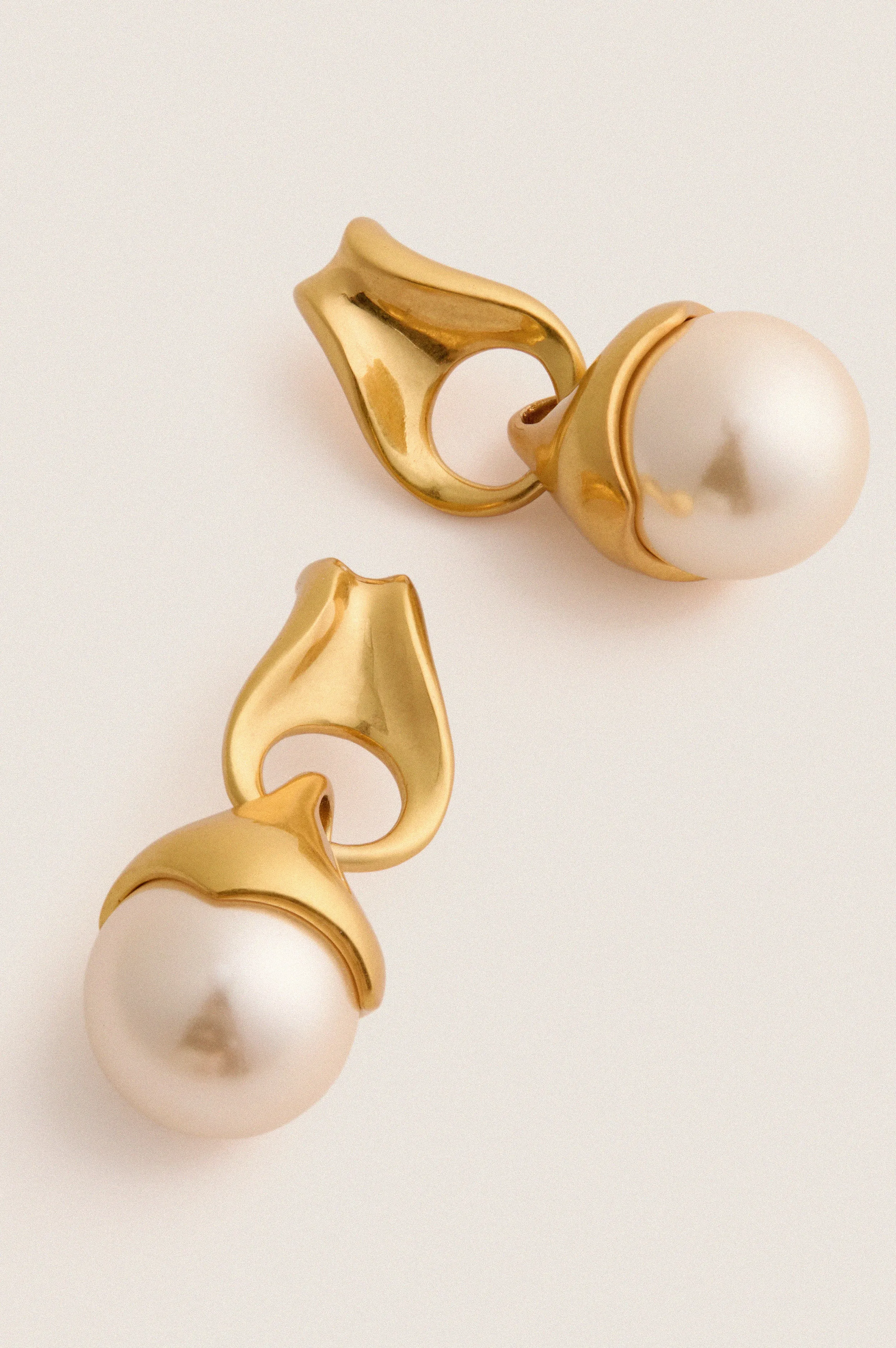 Gold and Pearl Drop Aline Earrings sold by Tuckernuck product image thumbnail 4