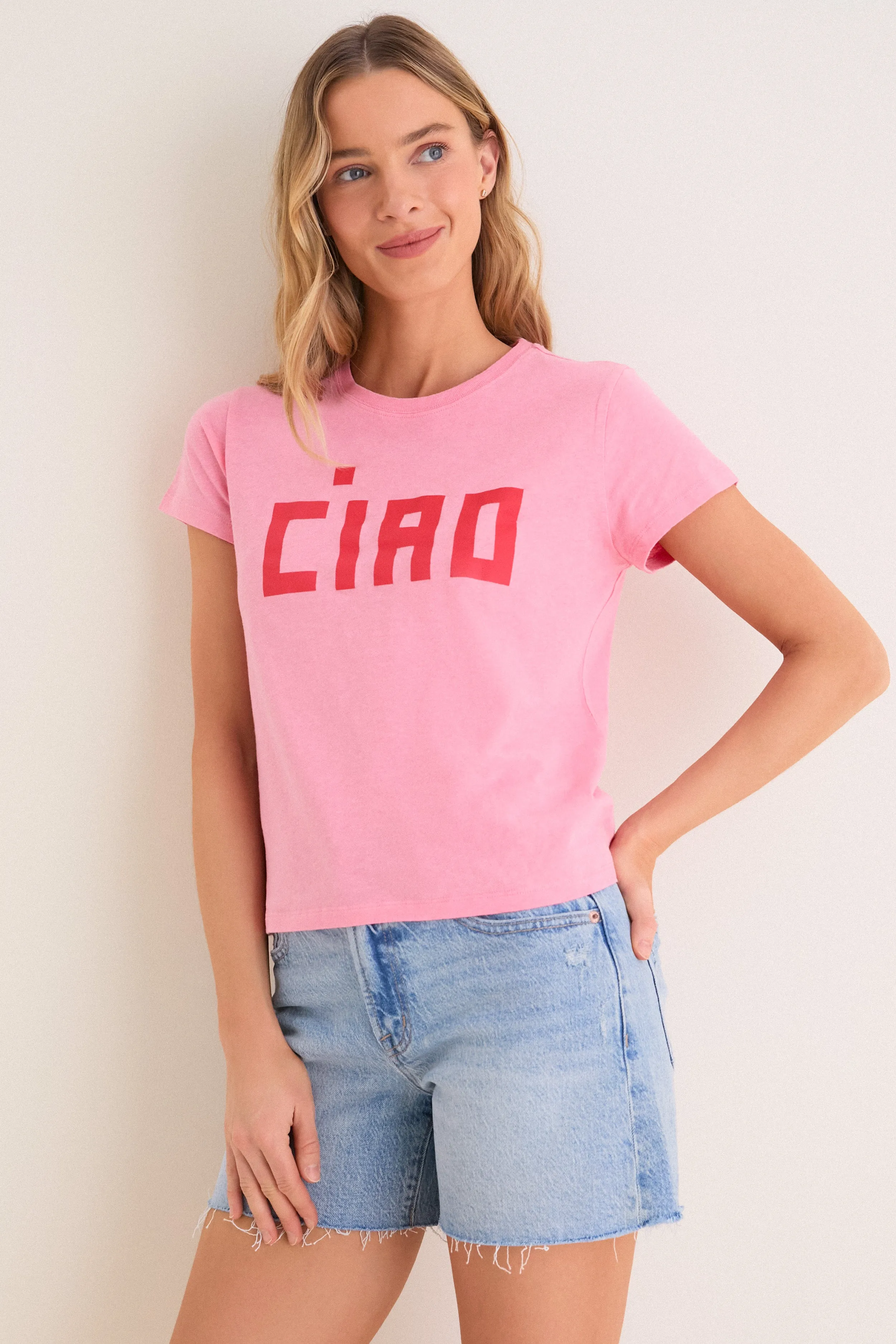 Bright Poppy and Petal Ciao Classic Tee sold by Tuckernuck