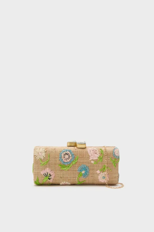 Natural and Pastel Petite Fleur Clutch sold by Tuckernuck