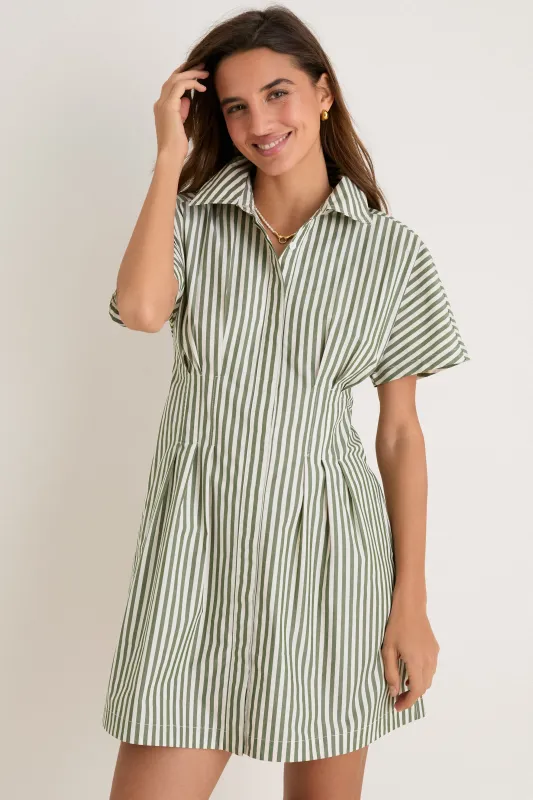 Jardin Stripe Cotton Poplin Mini Callie Dress sold by Tuckernuck