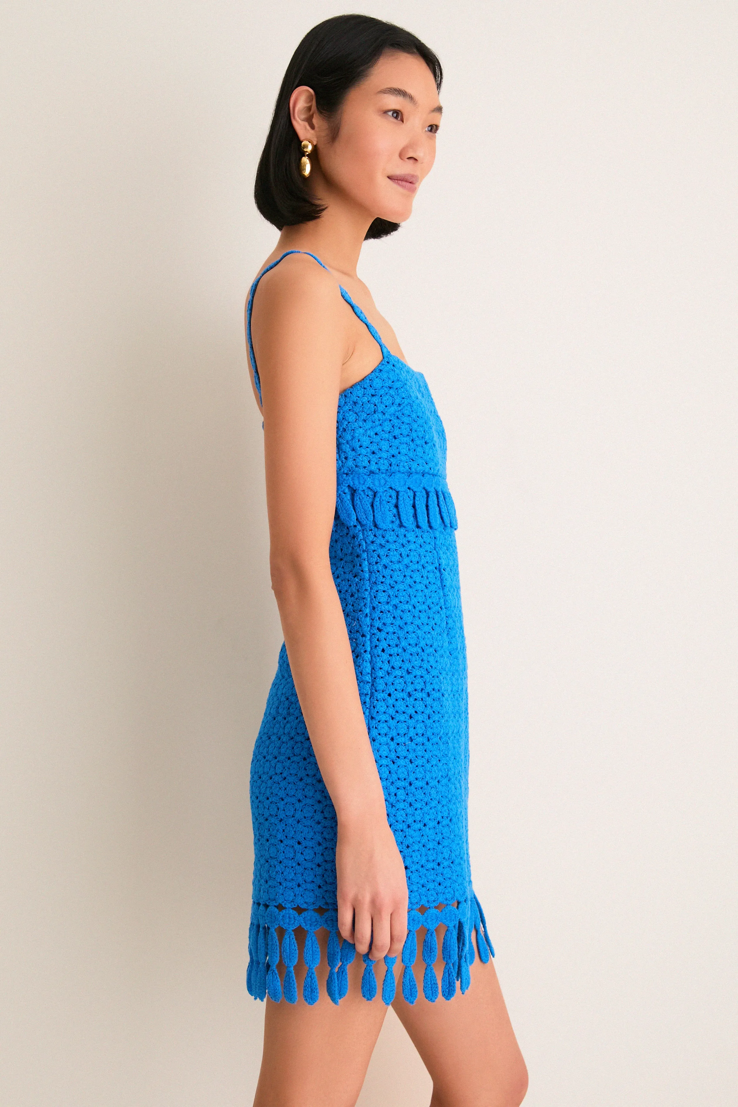 Cornflower Crochet Caitriona Mini Dress sold by Tuckernuck product image thumbnail 3
