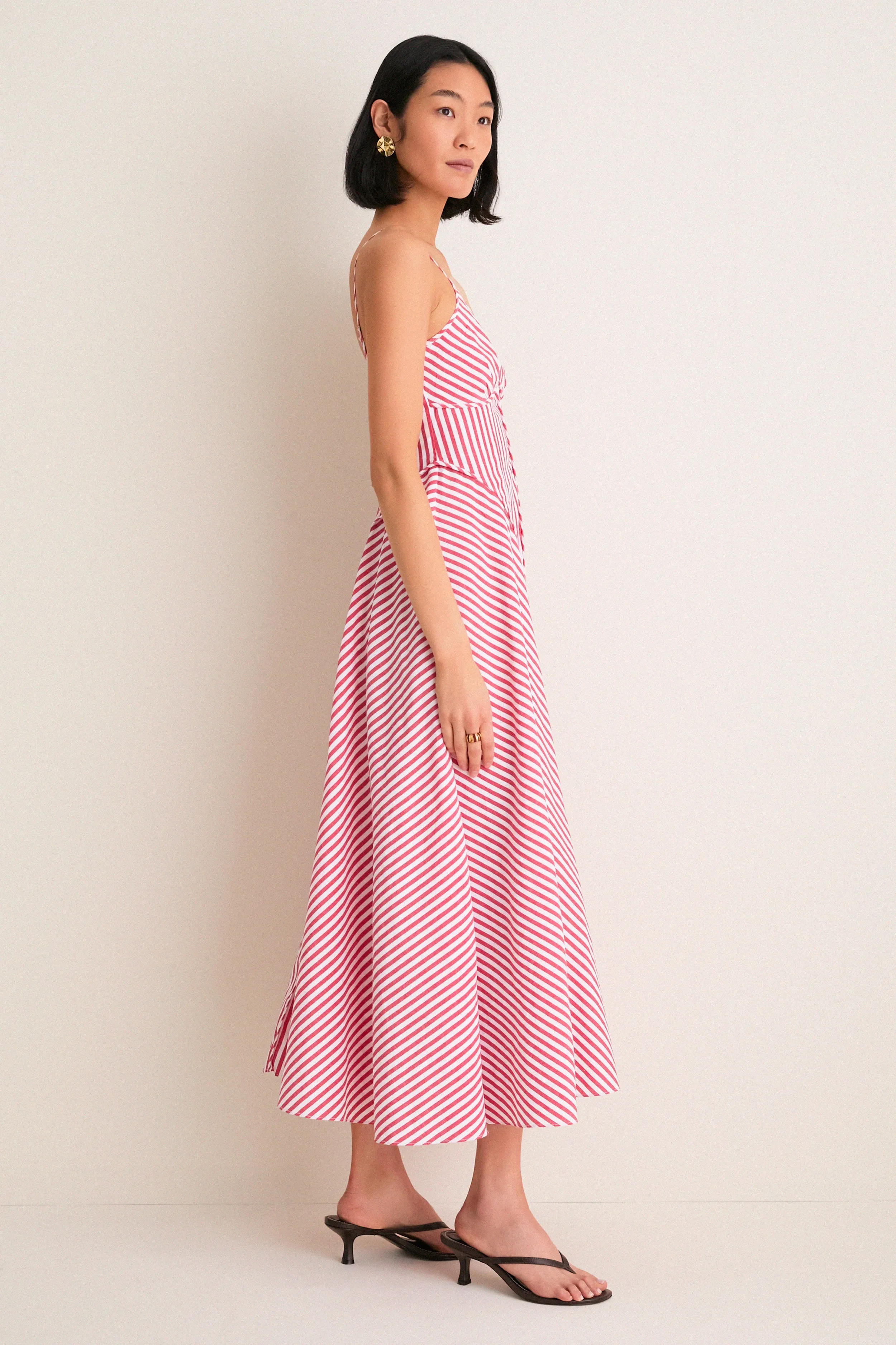 Red and White Striped Arabella Midi Dress sold by Tuckernuck product image thumbnail 4