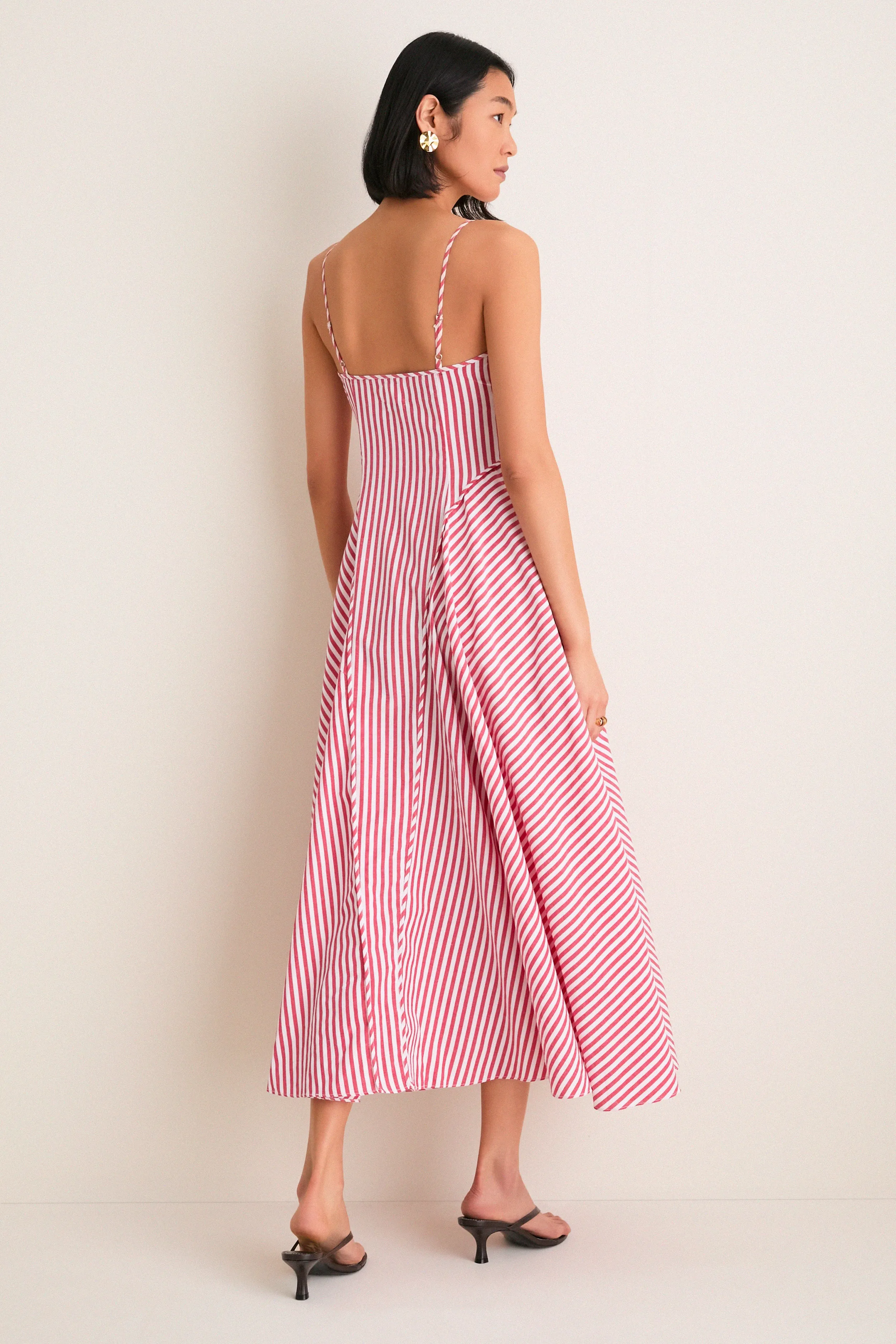 Red and White Striped Arabella Midi Dress sold by Tuckernuck product image thumbnail 5