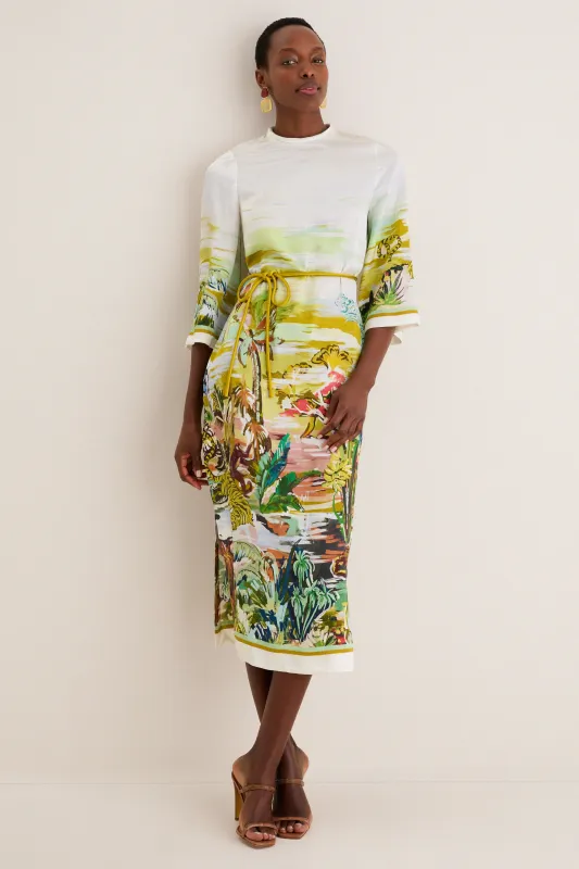 Multi Jungle Boogie Silk Midi Dress sold by Tuckernuck