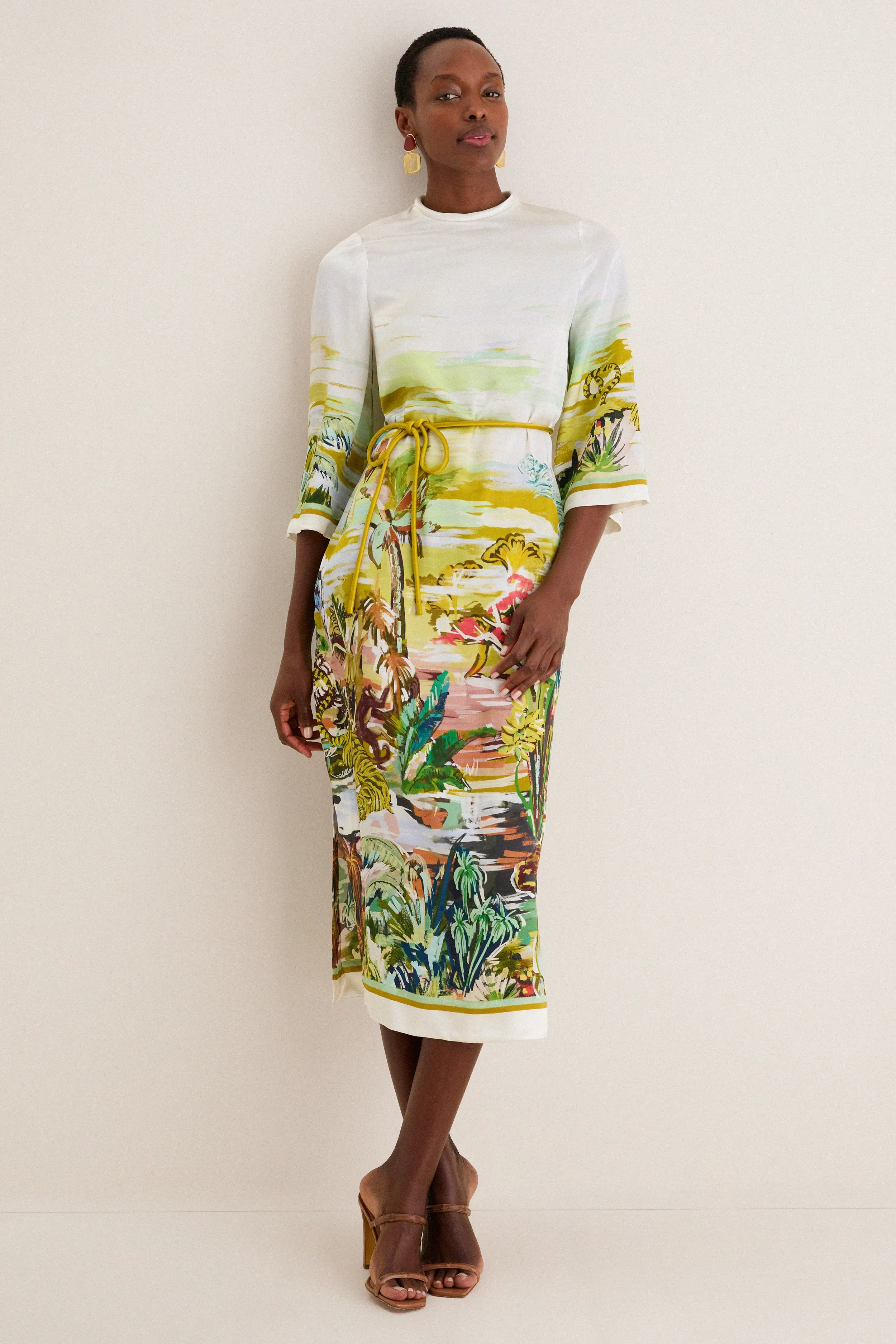 Multi Jungle Boogie Silk Midi Dress sold by Tuckernuck