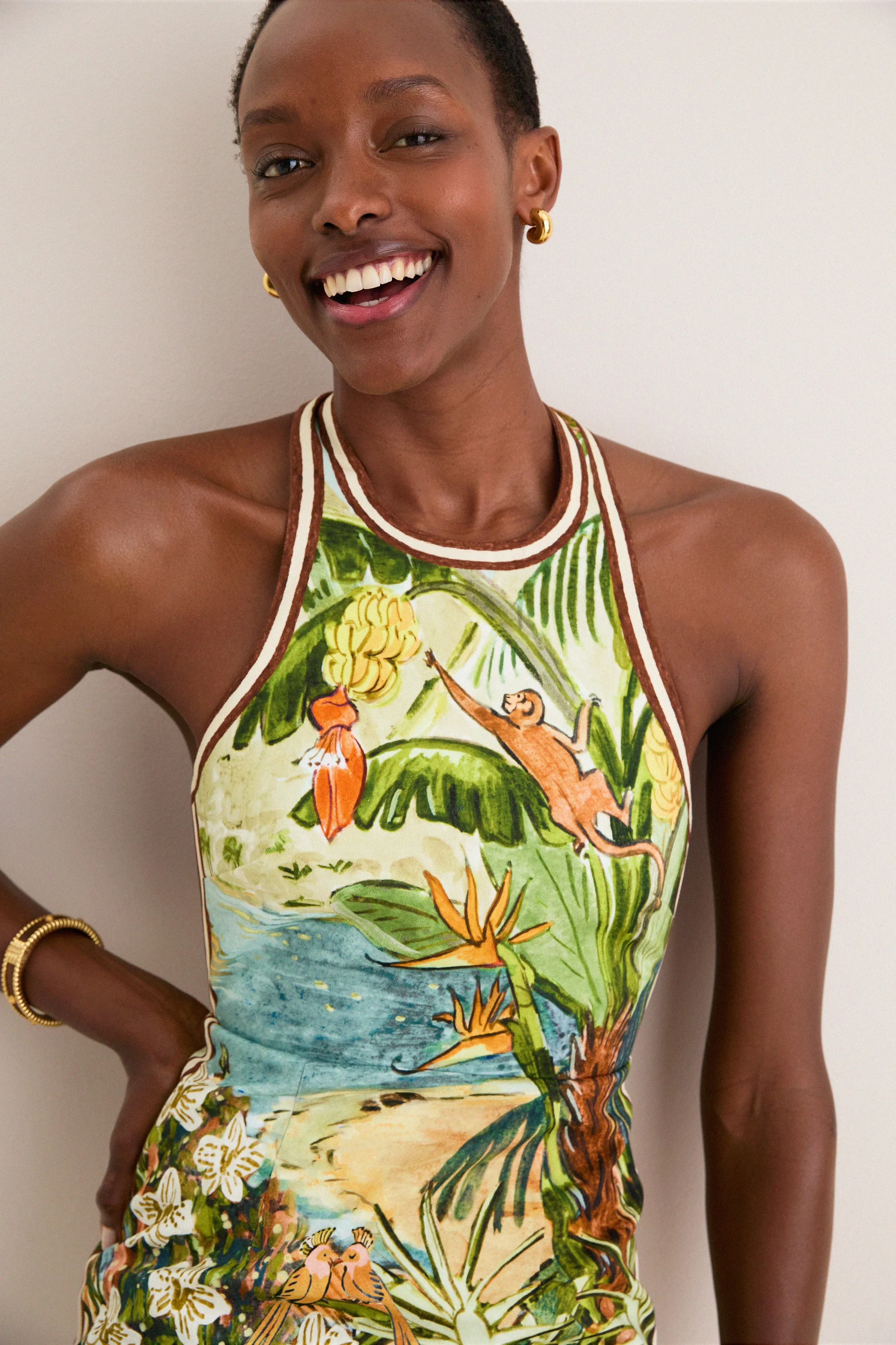 Multi Toucan Tango Halter Mini Dress sold by Tuckernuck product image thumbnail 5