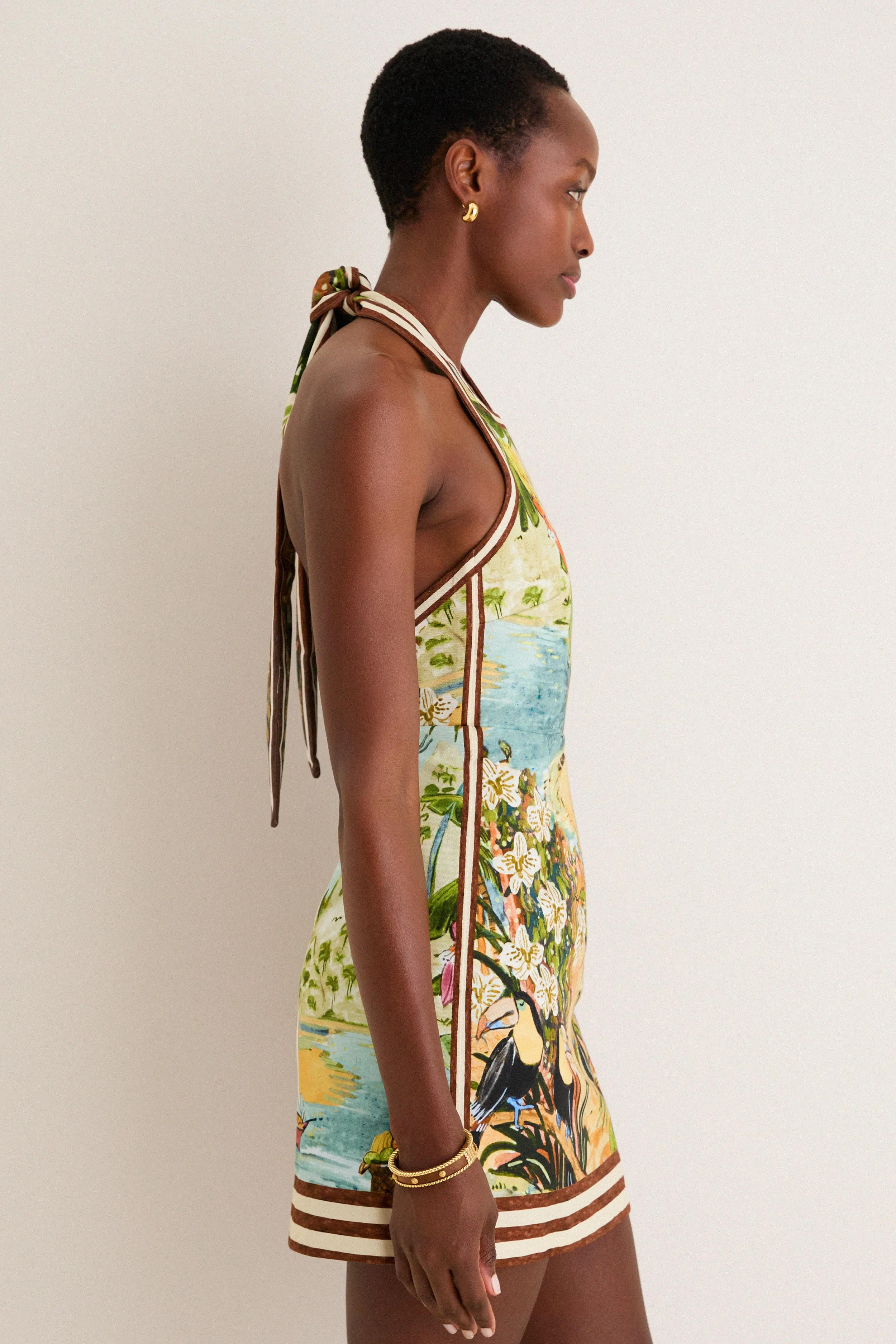 Multi Toucan Tango Halter Mini Dress sold by Tuckernuck product image thumbnail 3