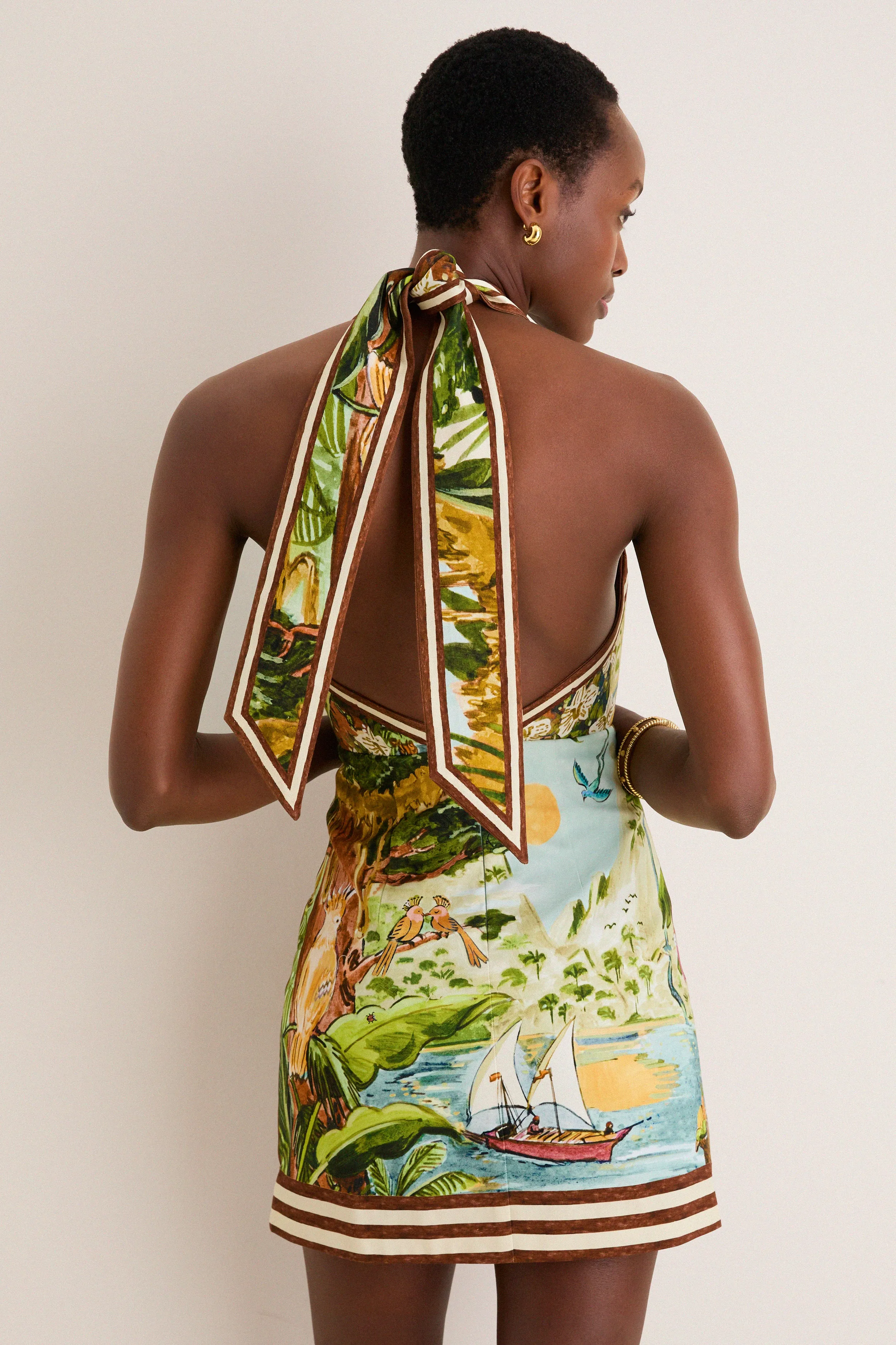 Multi Toucan Tango Halter Mini Dress sold by Tuckernuck product image thumbnail 4