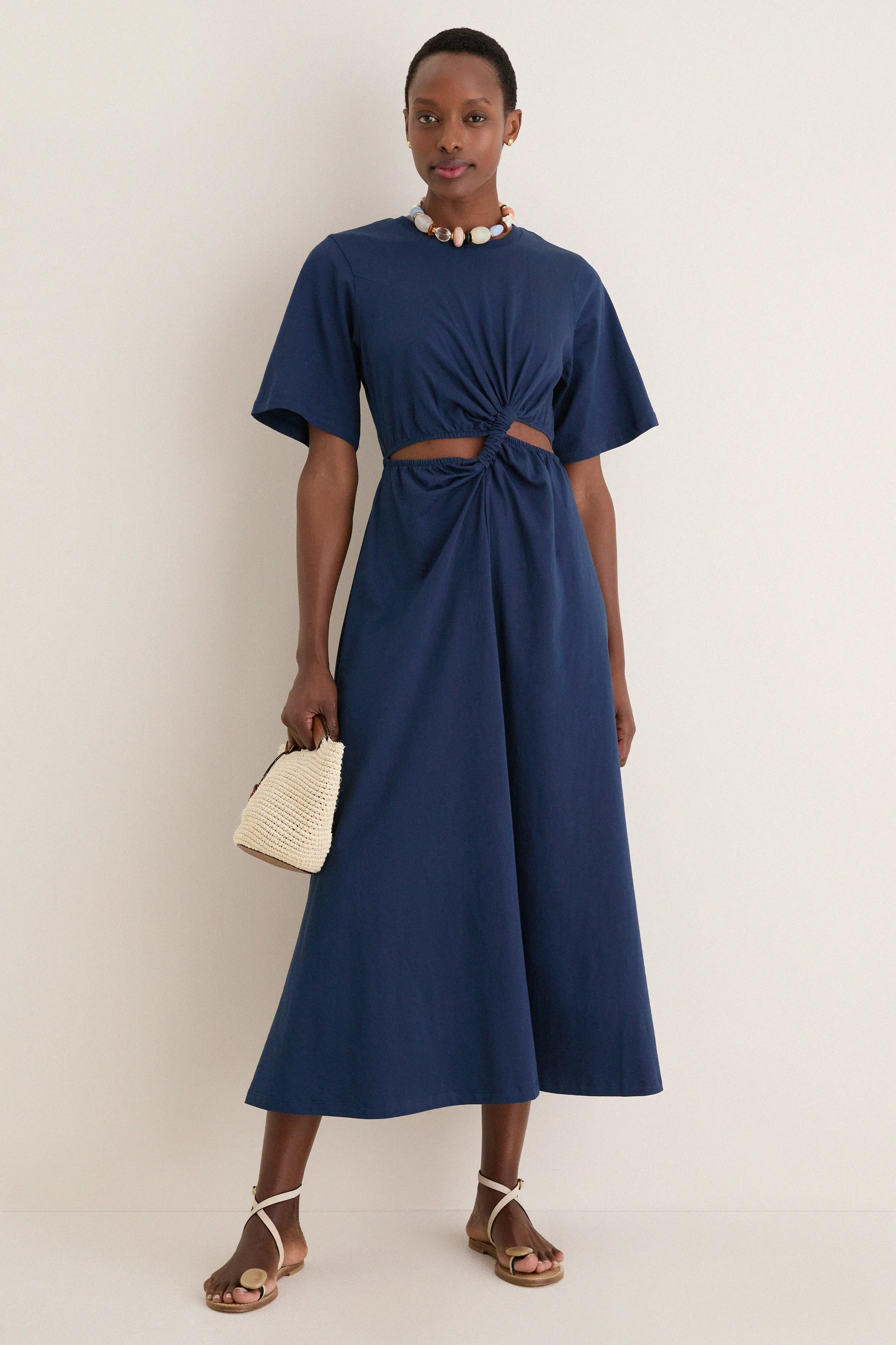Dark Blue Short Sleeve Midi Dress sold by Tuckernuck product image thumbnail 5