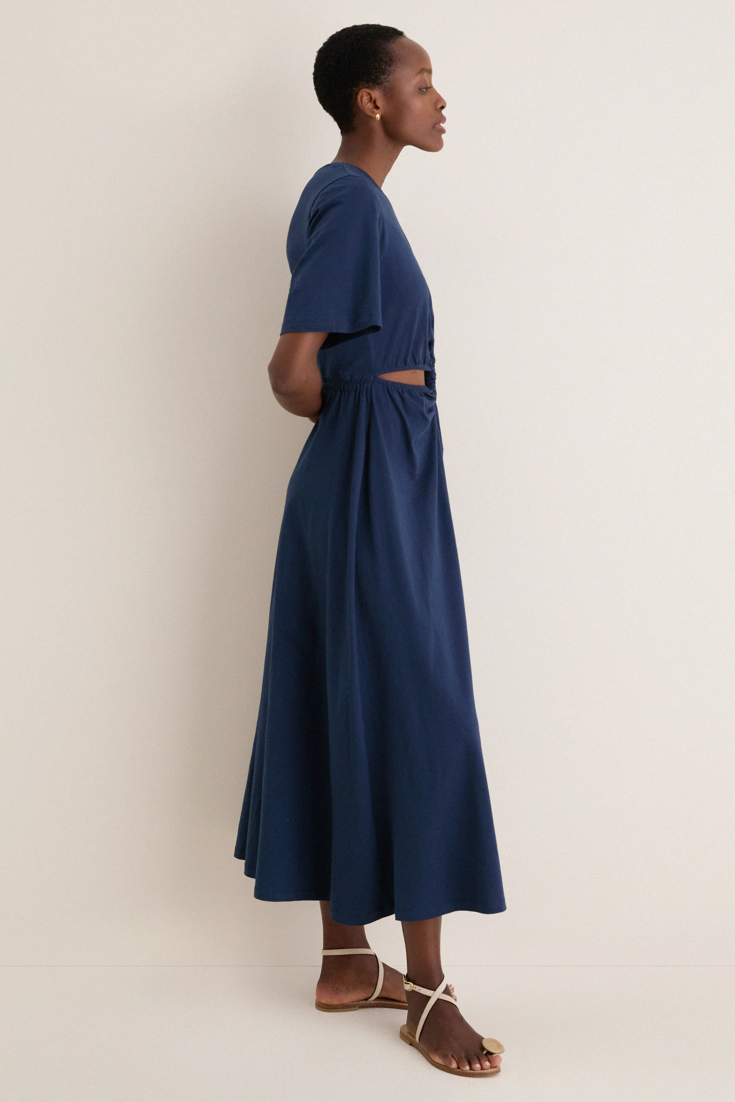 Dark Blue Short Sleeve Midi Dress sold by Tuckernuck product image thumbnail 2
