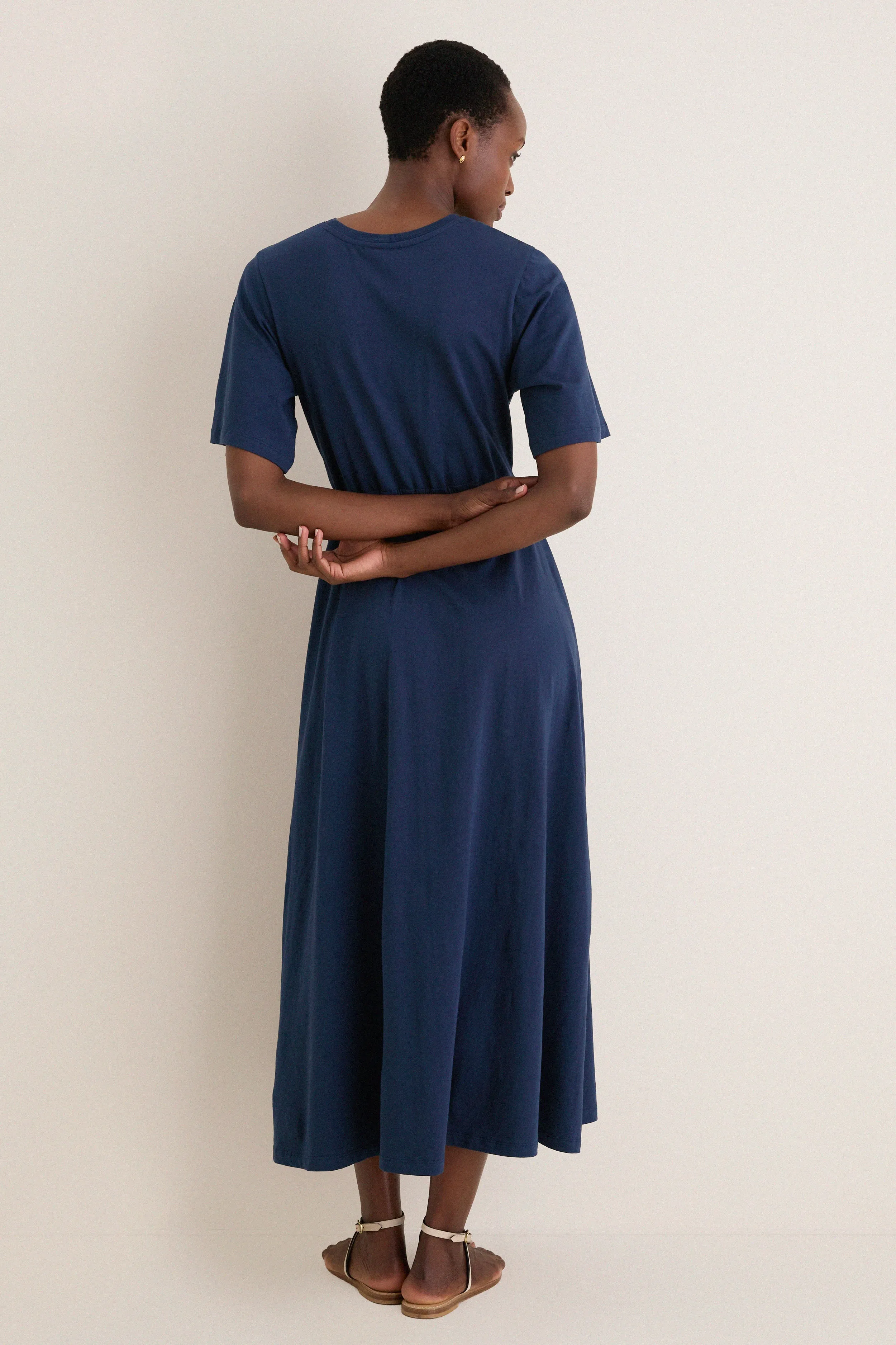 Dark Blue Short Sleeve Midi Dress sold by Tuckernuck product image thumbnail 3