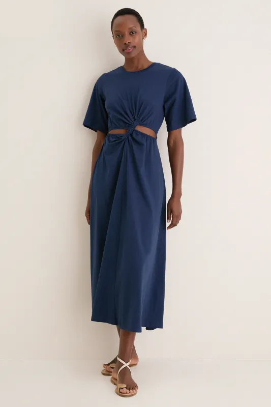 Dark Blue Short Sleeve Midi Dress sold by Tuckernuck