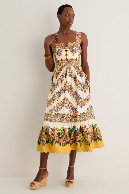 Hilo Stripes Sand Midi Dress made by FARM Rio