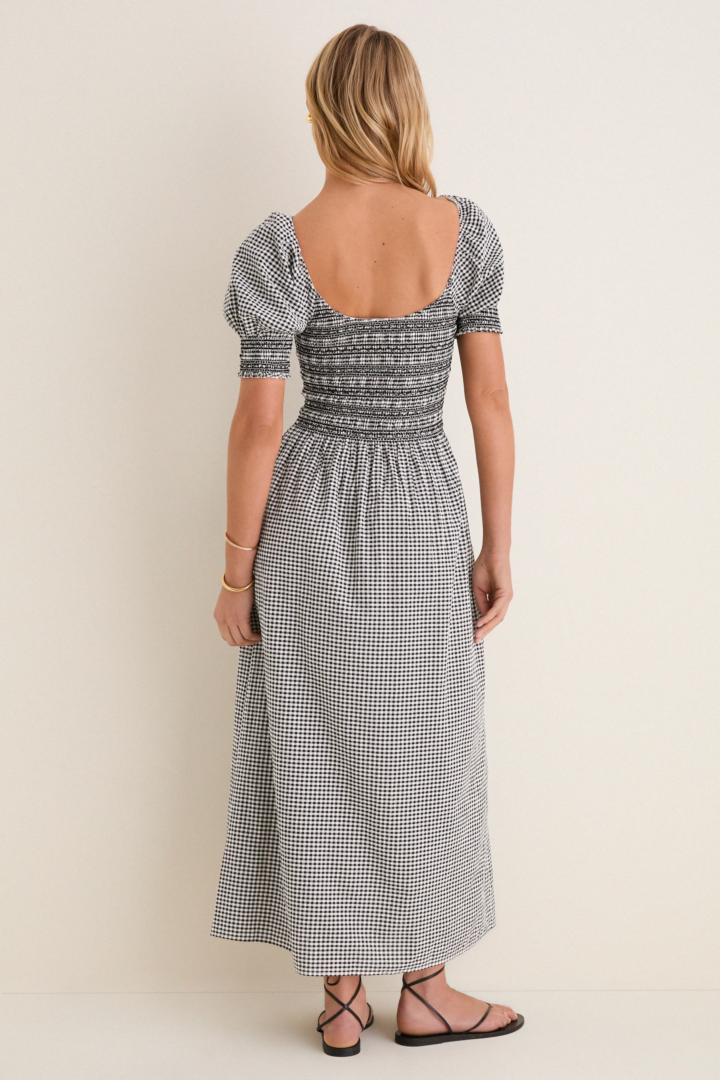 Black and Sand Gingham Madeline Nap Dress sold by Tuckernuck product image thumbnail 4