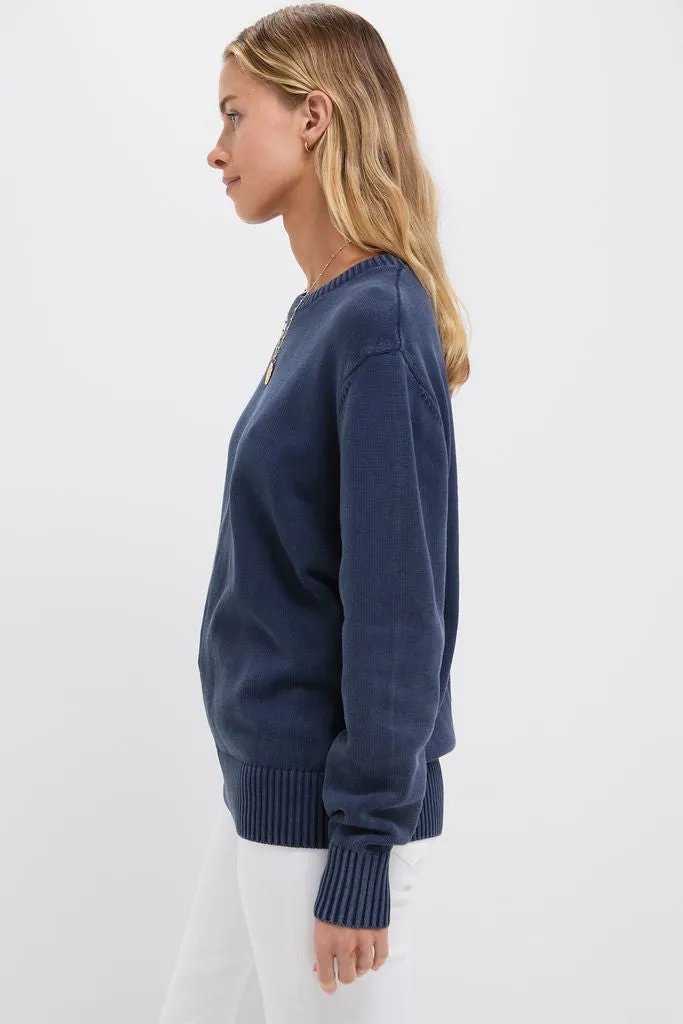 Navy Stone Washed Cotton Anne Crewneck Sweater sold by Tuckernuck product image thumbnail 4