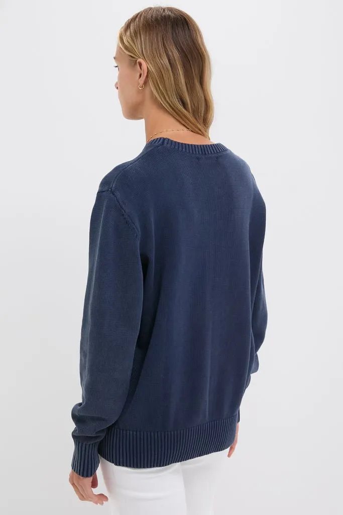 Navy Stone Washed Cotton Anne Crewneck Sweater sold by Tuckernuck product image thumbnail 5