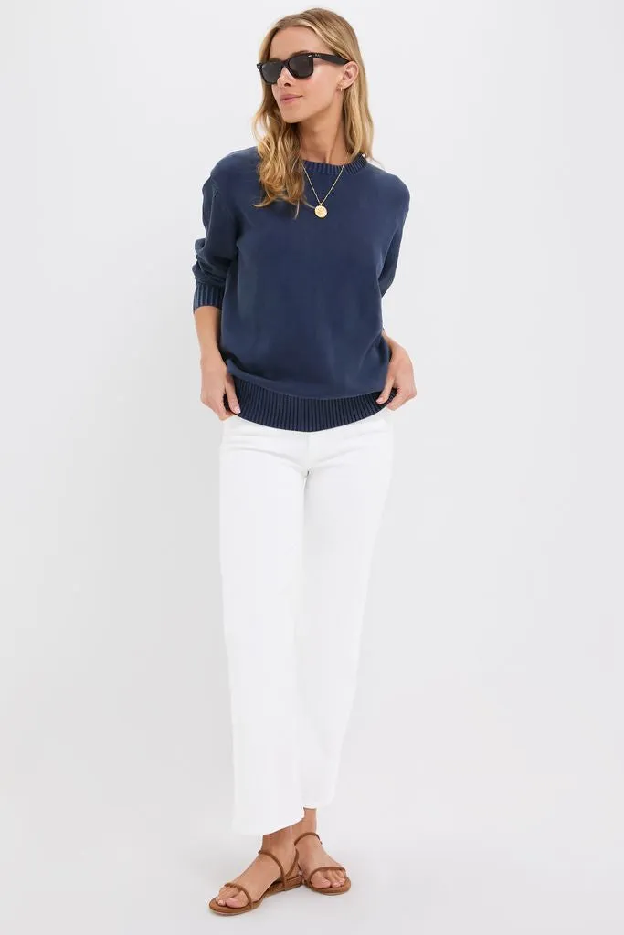 Navy Stone Washed Cotton Anne Crewneck Sweater sold by Tuckernuck product image thumbnail 3