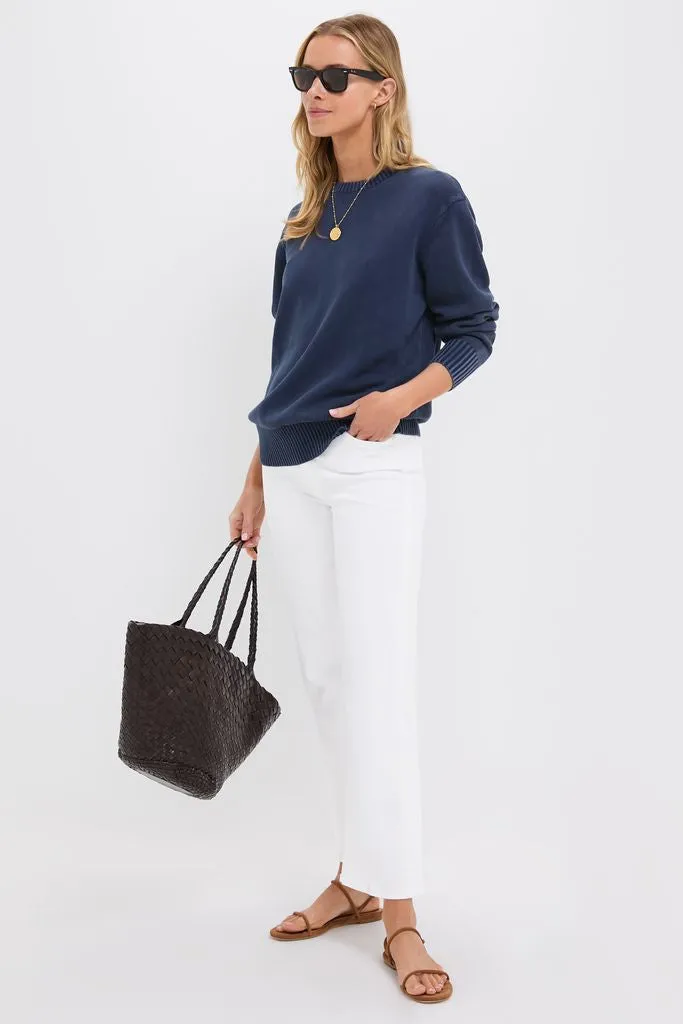 Navy Stone Washed Cotton Anne Crewneck Sweater sold by Tuckernuck product image thumbnail 2