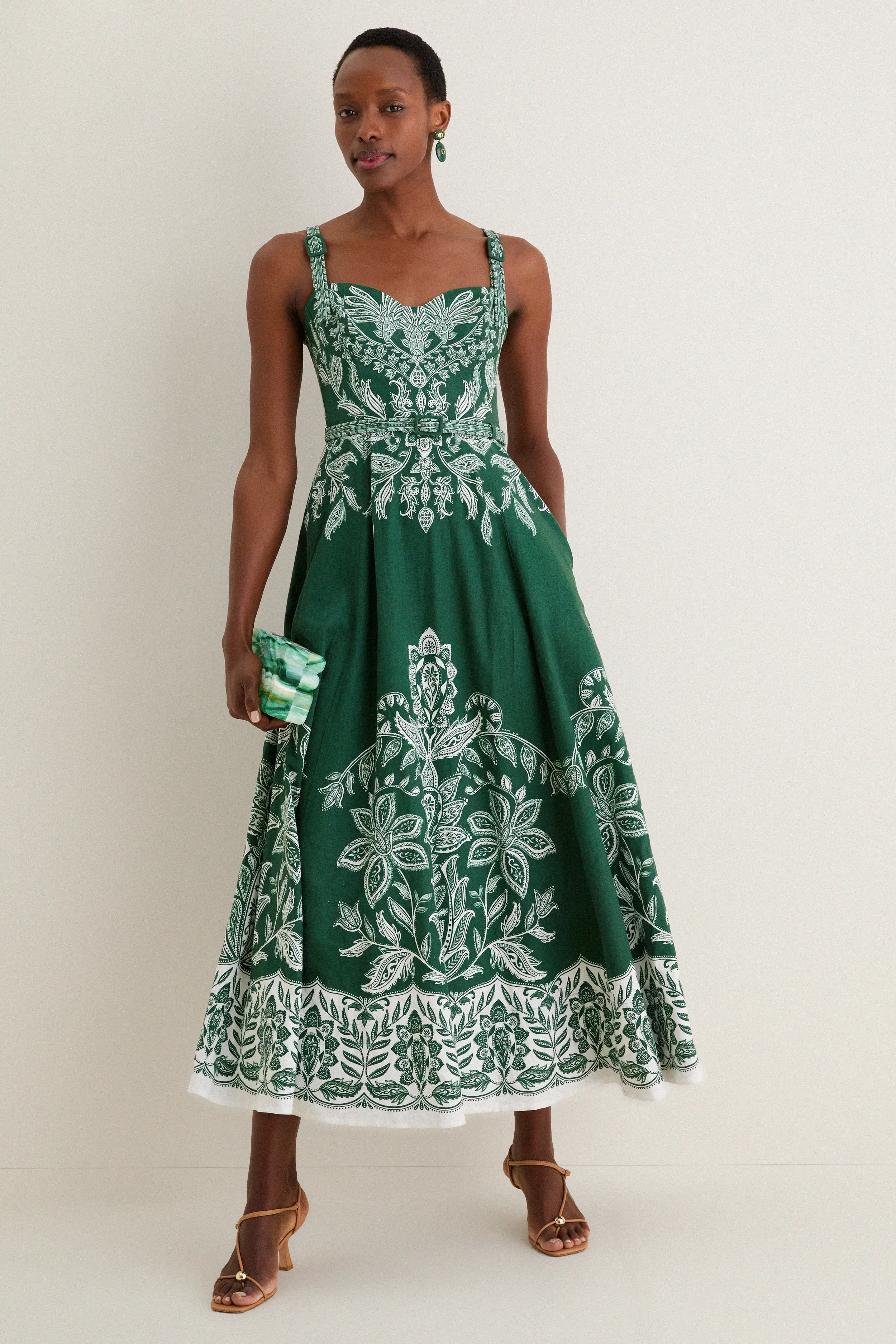 Miranda Dark Green Belt Buckles Maxi Dress sold by Tuckernuck product image thumbnail 2