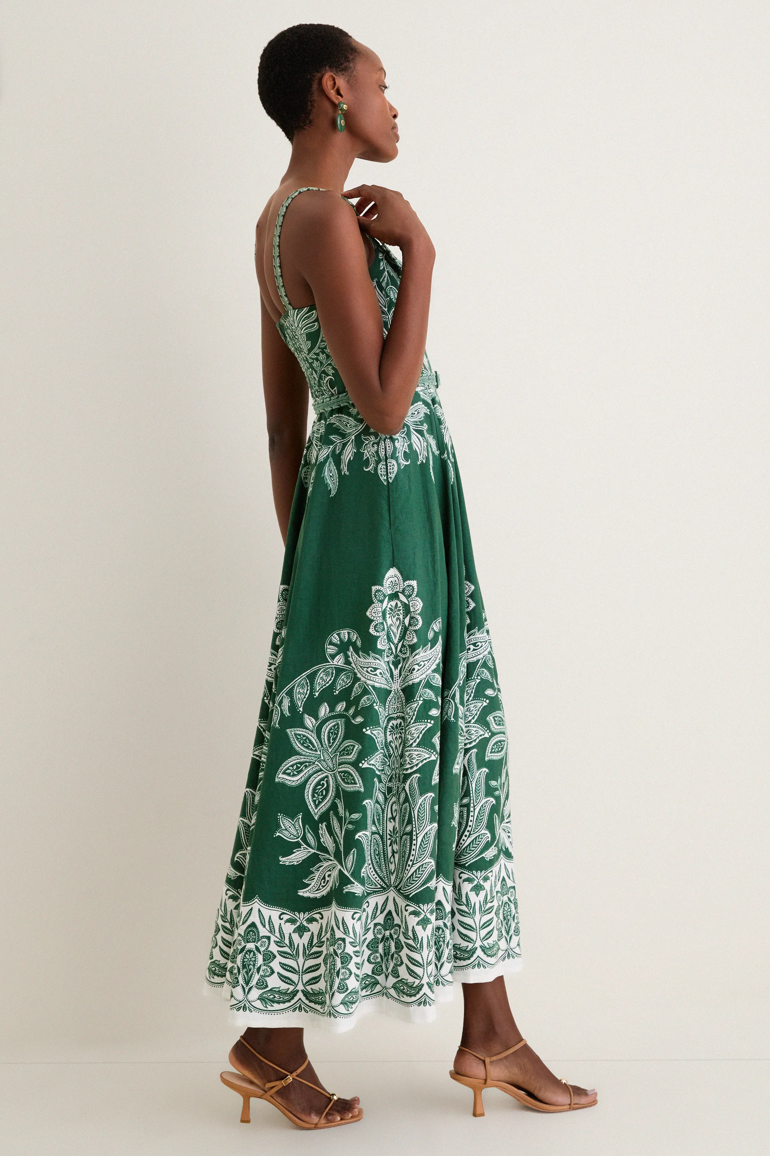 Miranda Dark Green Belt Buckles Maxi Dress sold by Tuckernuck product image thumbnail 3