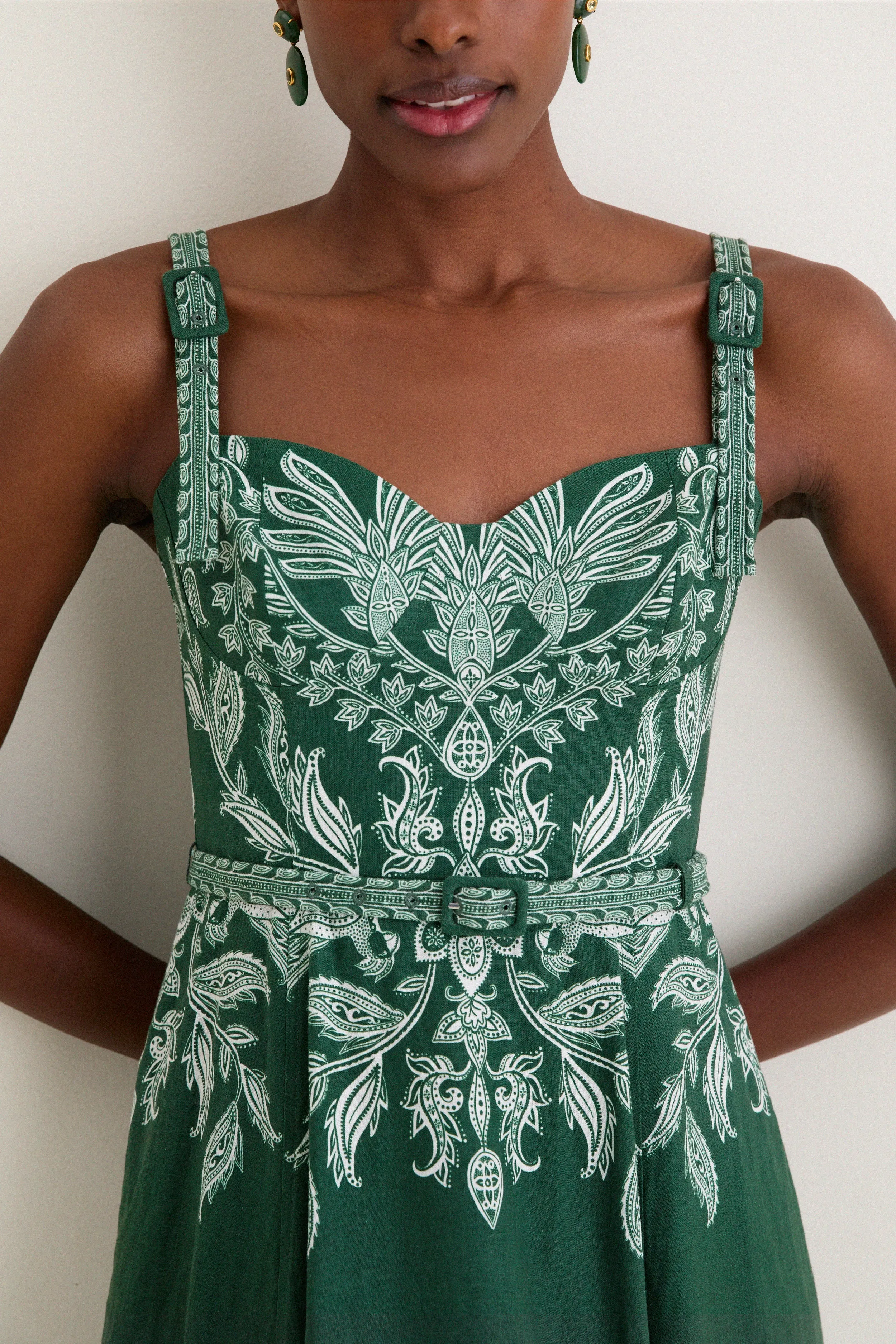 Miranda Dark Green Belt Buckles Maxi Dress sold by Tuckernuck product image thumbnail 5