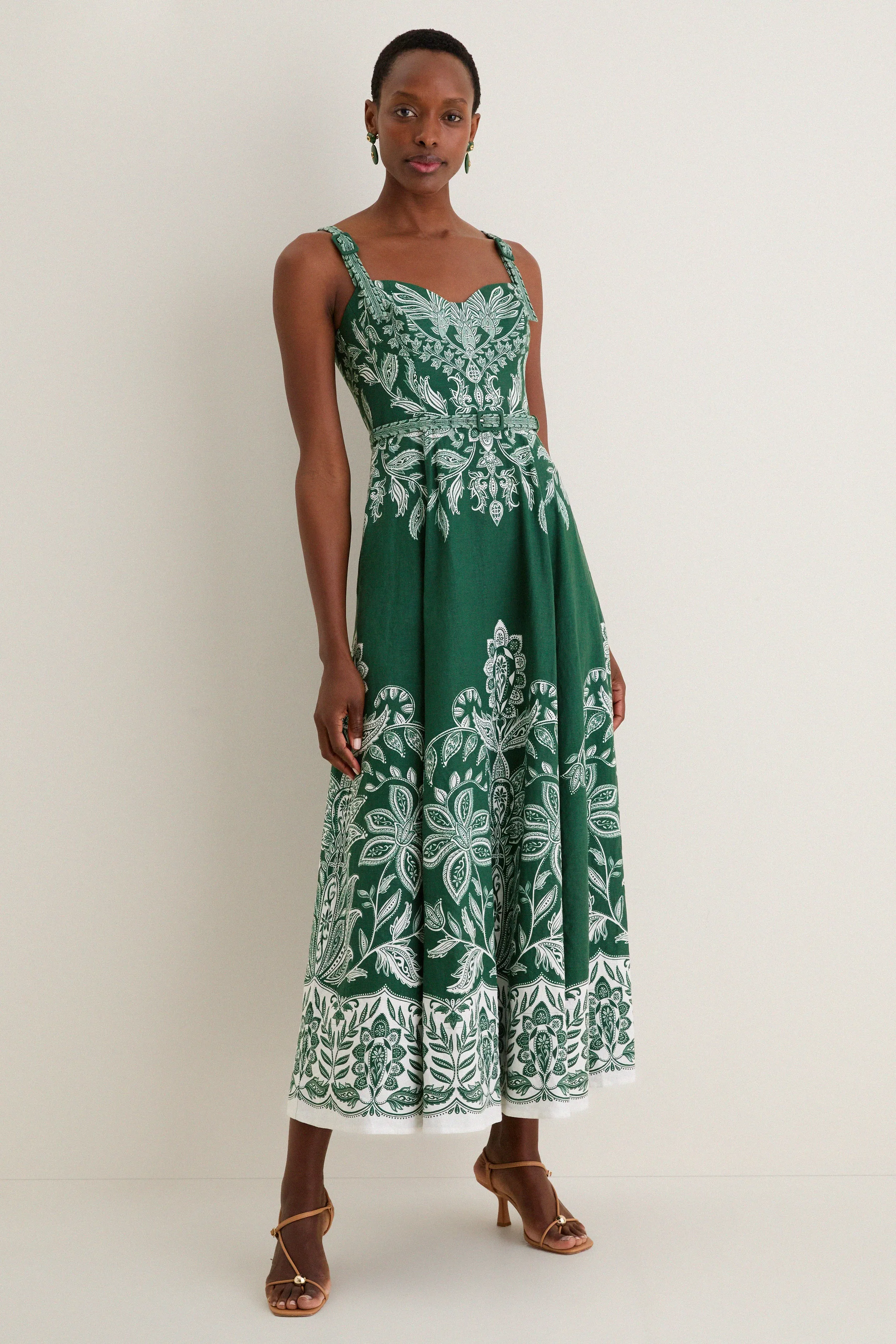 Miranda Dark Green Belt Buckles Maxi Dress sold by Tuckernuck