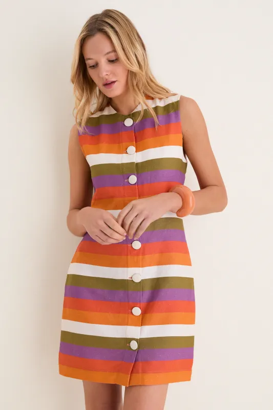 Multicolor Horizontal Stripes Camille Short Dress sold by Tuckernuck