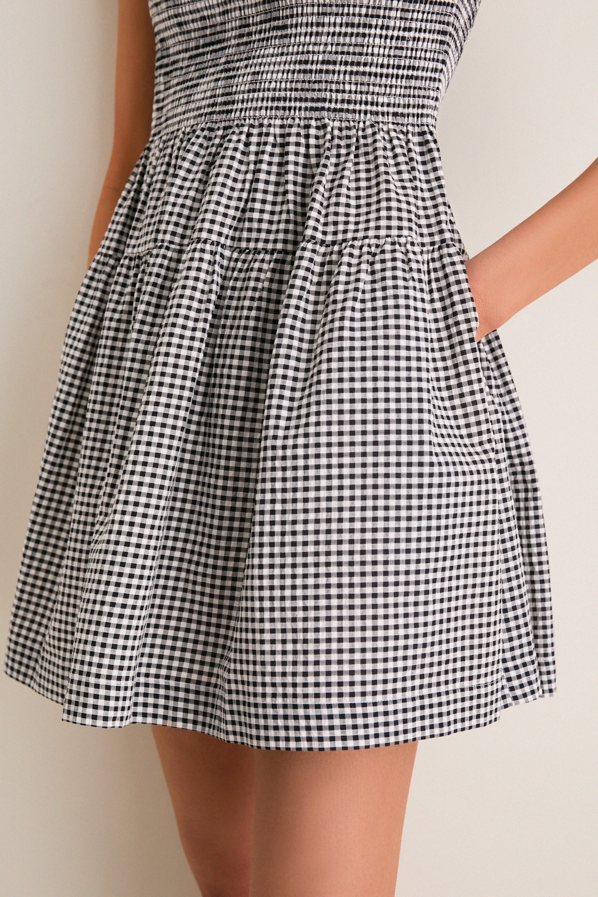 Black and Sand Gingham Cosima Mini Nap Dress sold by Tuckernuck product image thumbnail 5