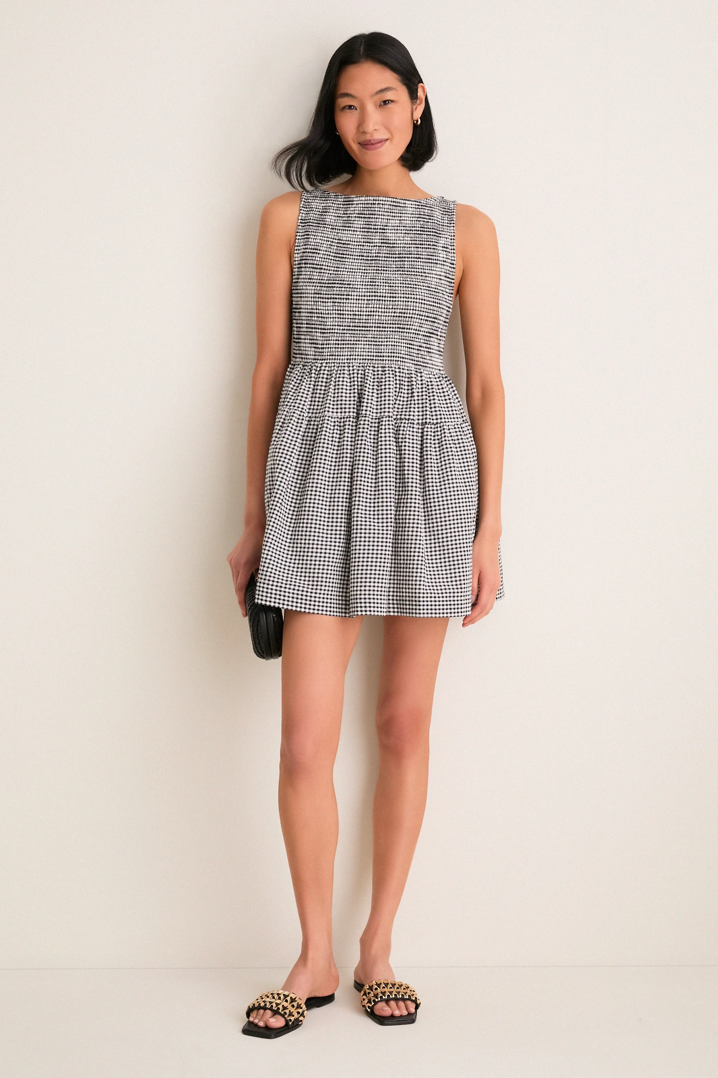 Black and Sand Gingham Cosima Mini Nap Dress sold by Tuckernuck product image thumbnail 2