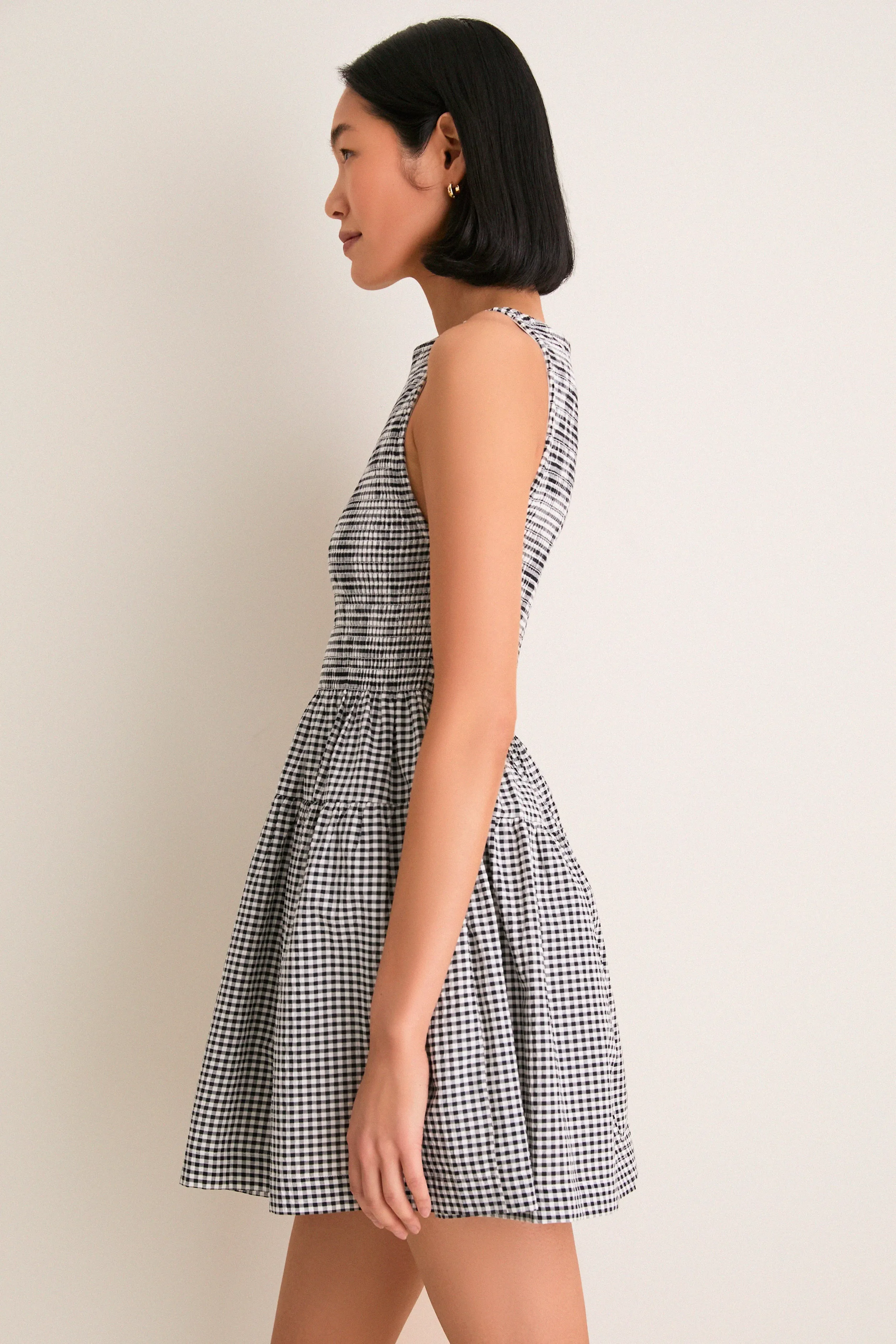 Black and Sand Gingham Cosima Mini Nap Dress sold by Tuckernuck product image thumbnail 3