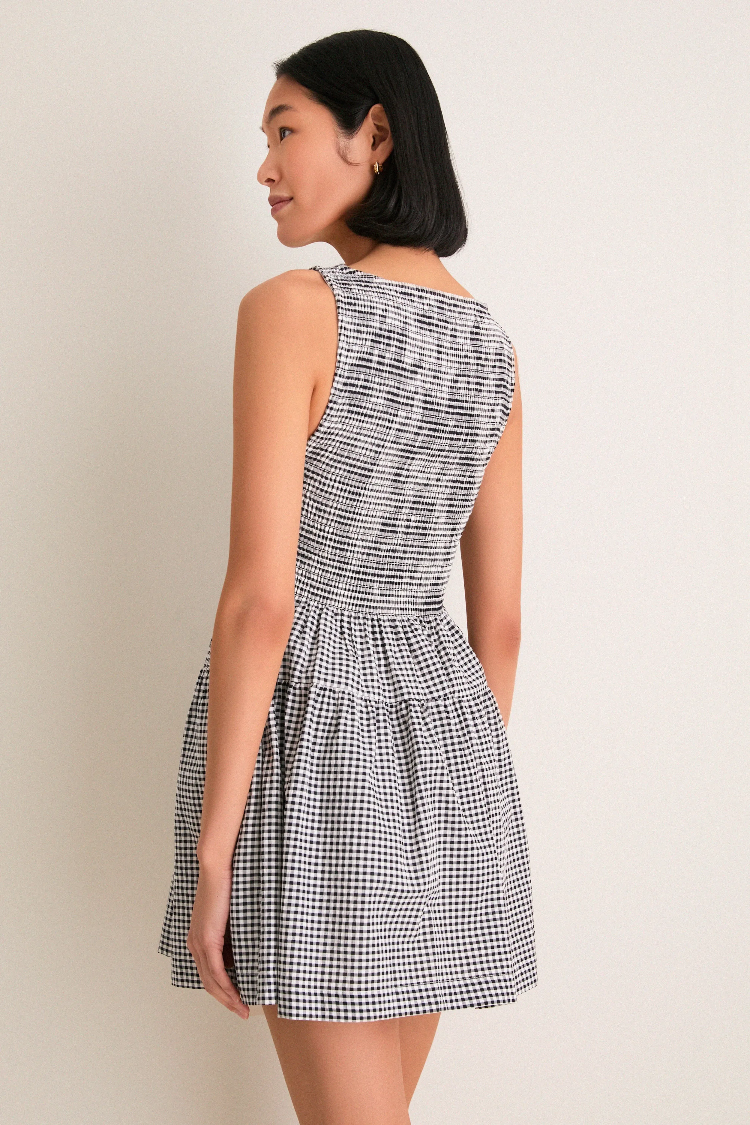 Black and Sand Gingham Cosima Mini Nap Dress sold by Tuckernuck product image thumbnail 4