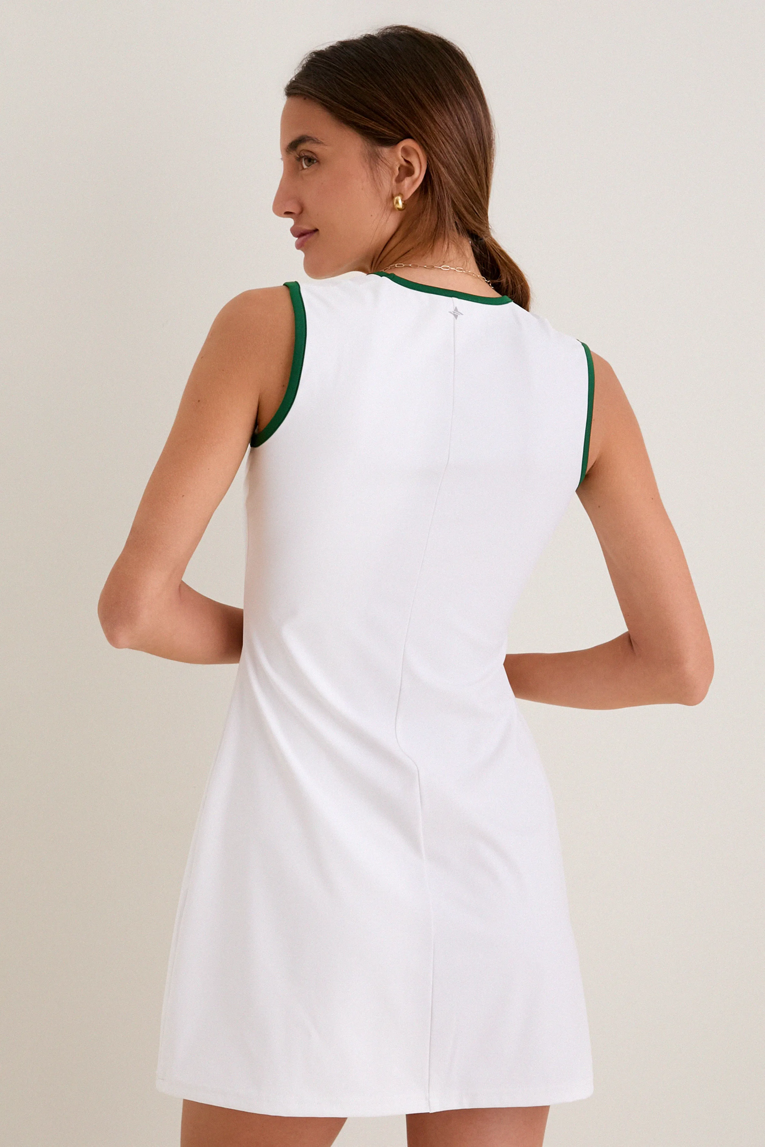 White Lightweight Compression Lynda V-Neck Tennis Dress sold by Tuckernuck product image thumbnail 4