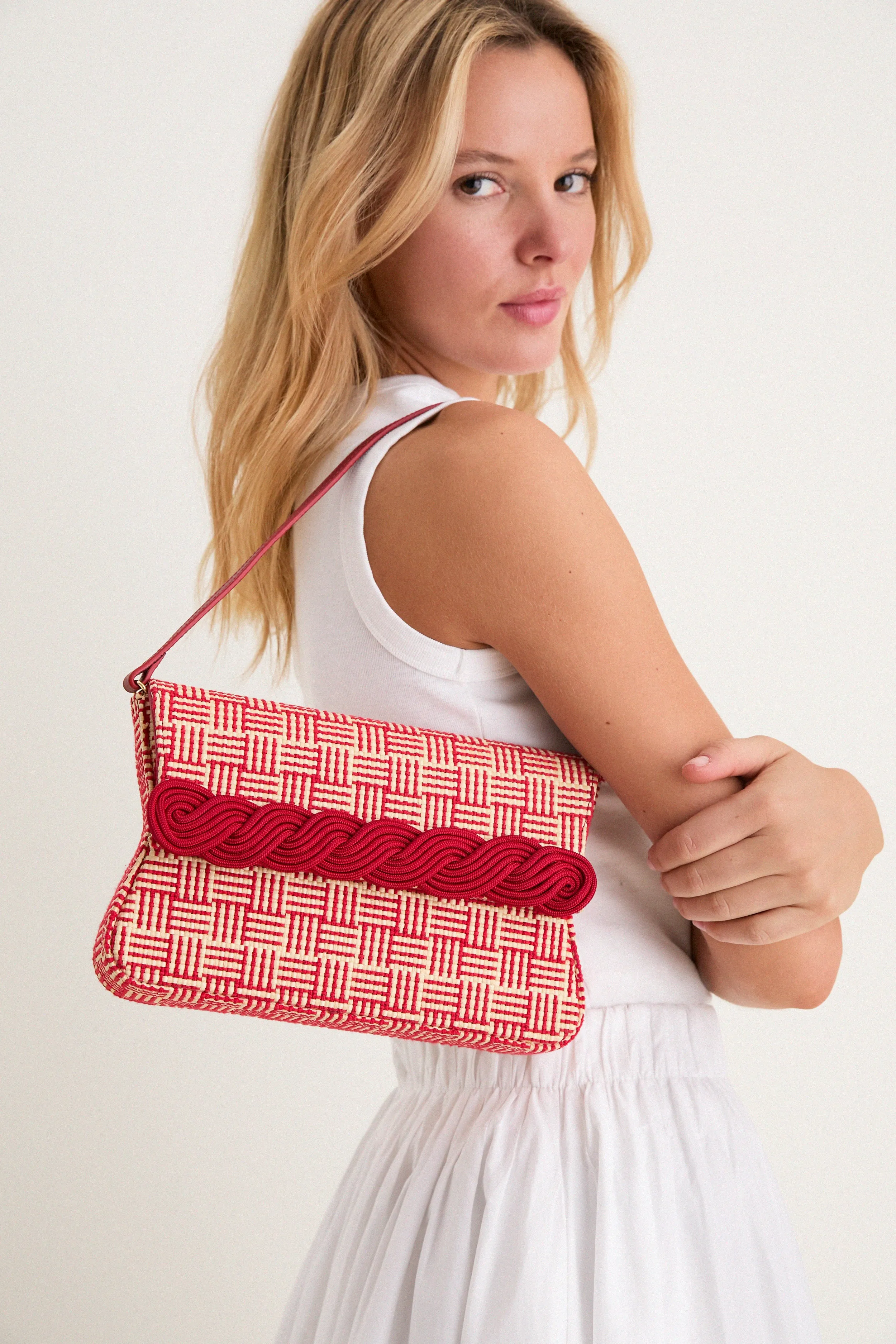 Natural and Red Gerrit Straw Clutch sold by Tuckernuck product image thumbnail 2