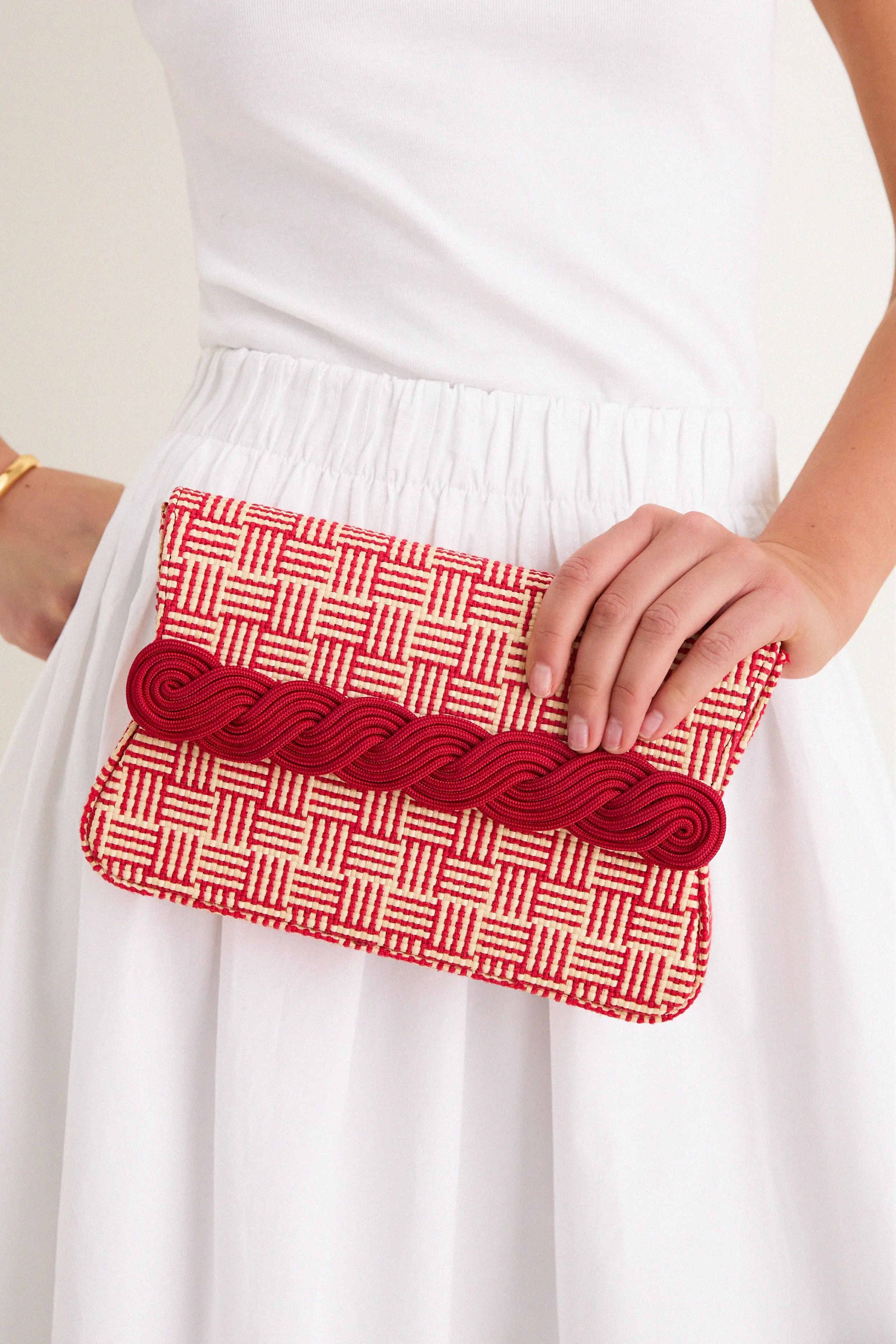 Natural and Red Gerrit Straw Clutch sold by Tuckernuck product image thumbnail 5